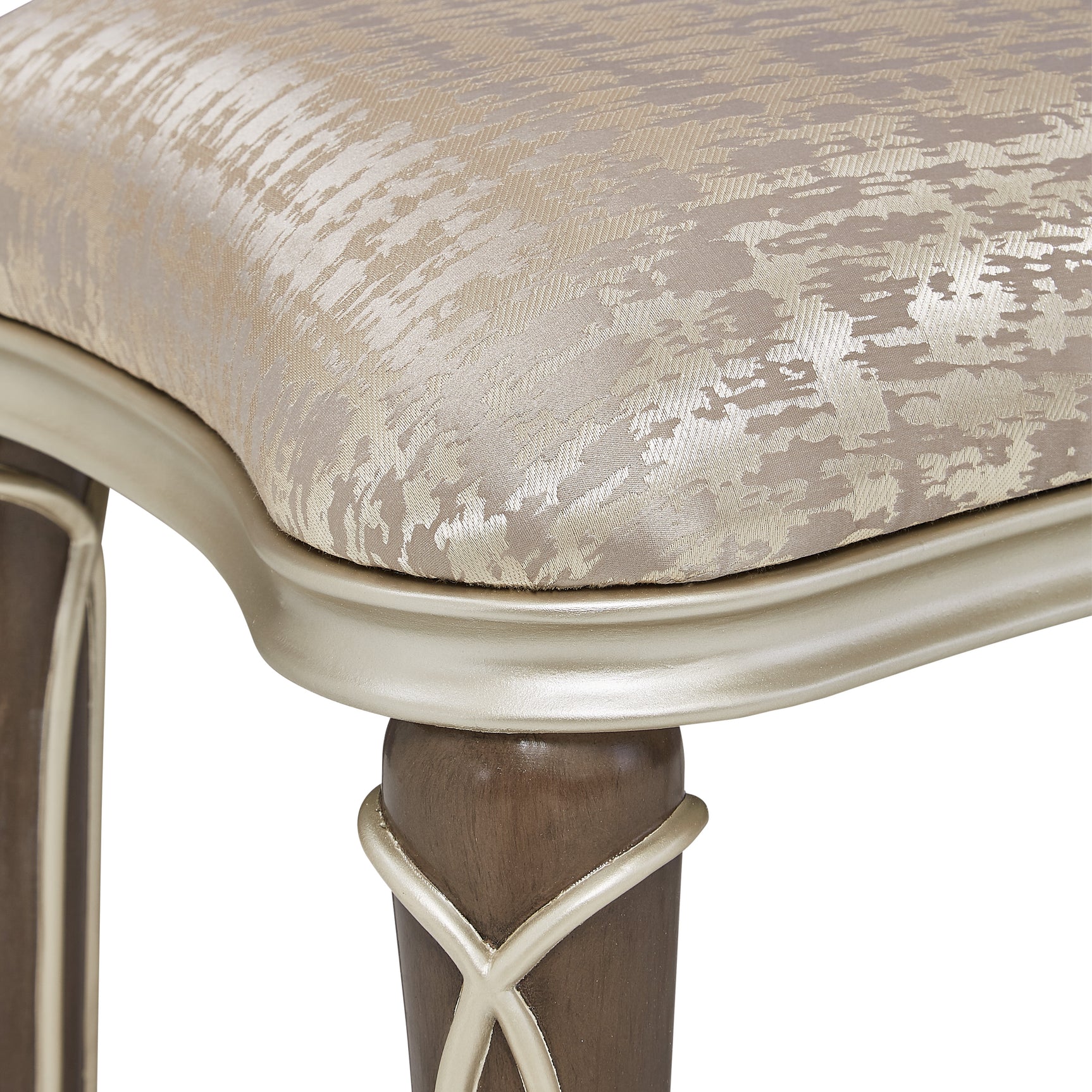 Villa Cherie Hazelnut/Bisque Ottoman - Ornate Home