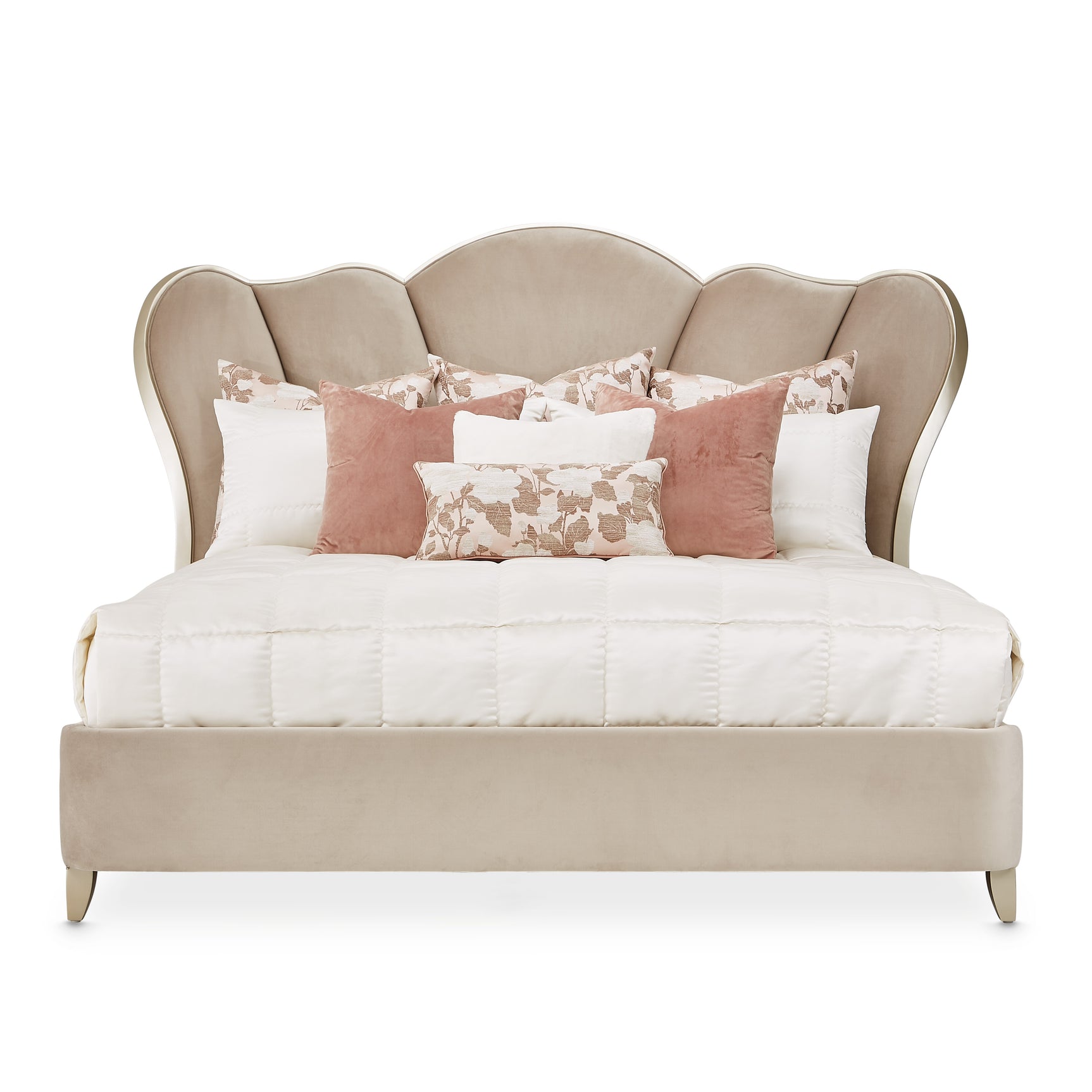 Villa-Cherie Hazelnut/Porcini Channel Tufted Bed - Ornate Home