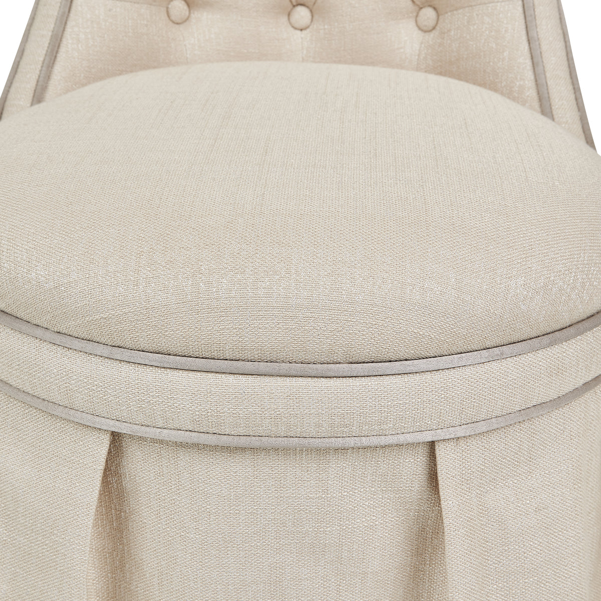 Villa Cherie Pearl/Frosted Tufted Vanity Chair