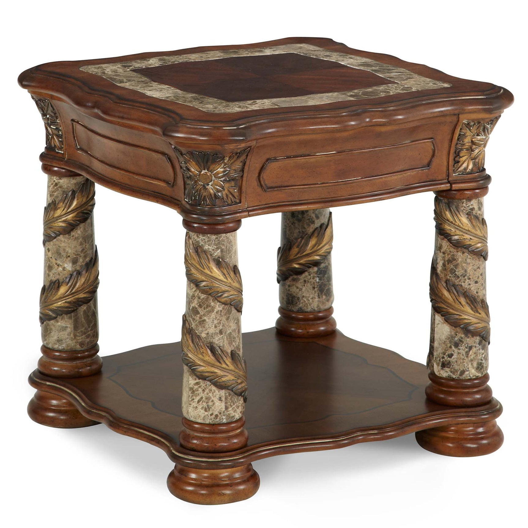 Villa Valencia Classic Chestnut End Table - Ornate Home