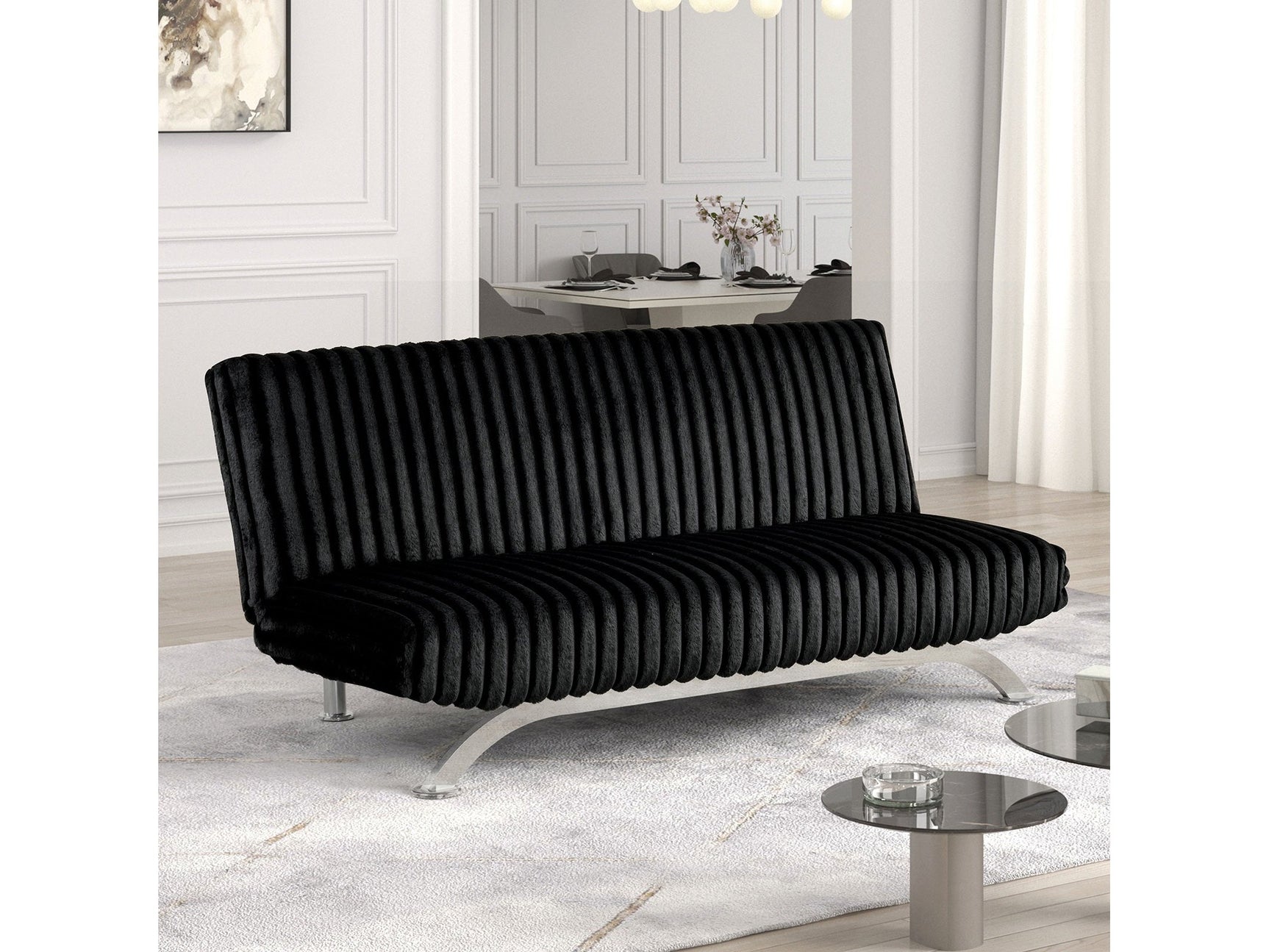 Villeneuve Black Futon Sofa Bed - Ornate Home