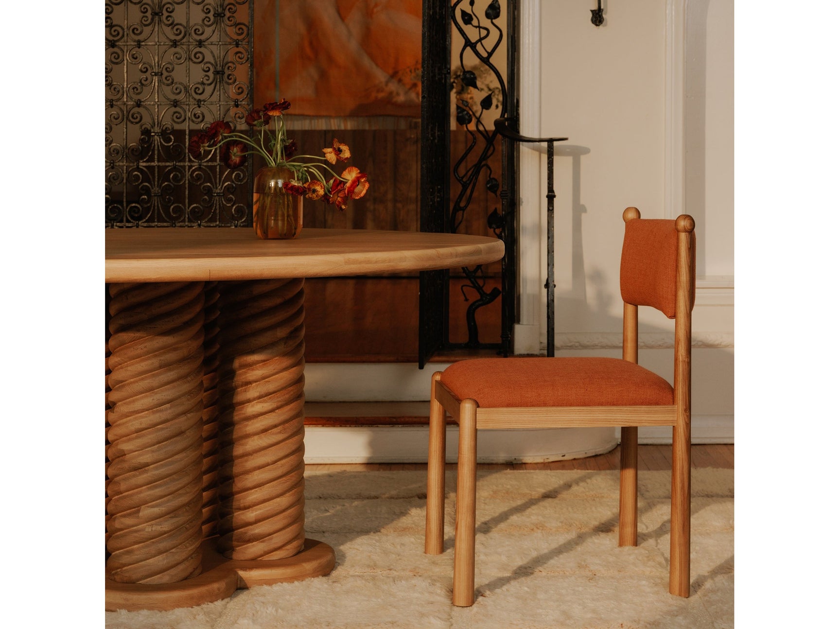 Villetta Deep Pink/Oak Stained Dining Chair (Set of 2) - Ornate Home