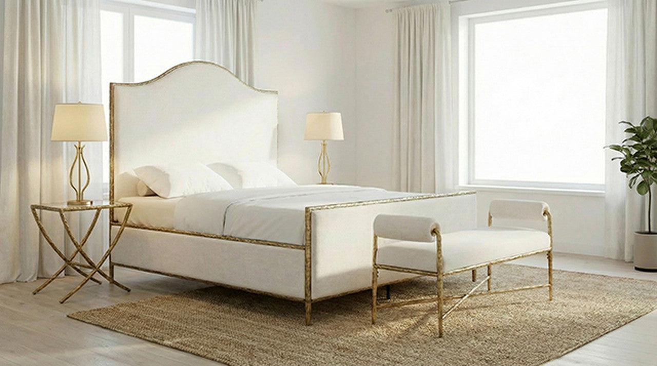 Vilna Matte Gold Side Table - Ornate Home