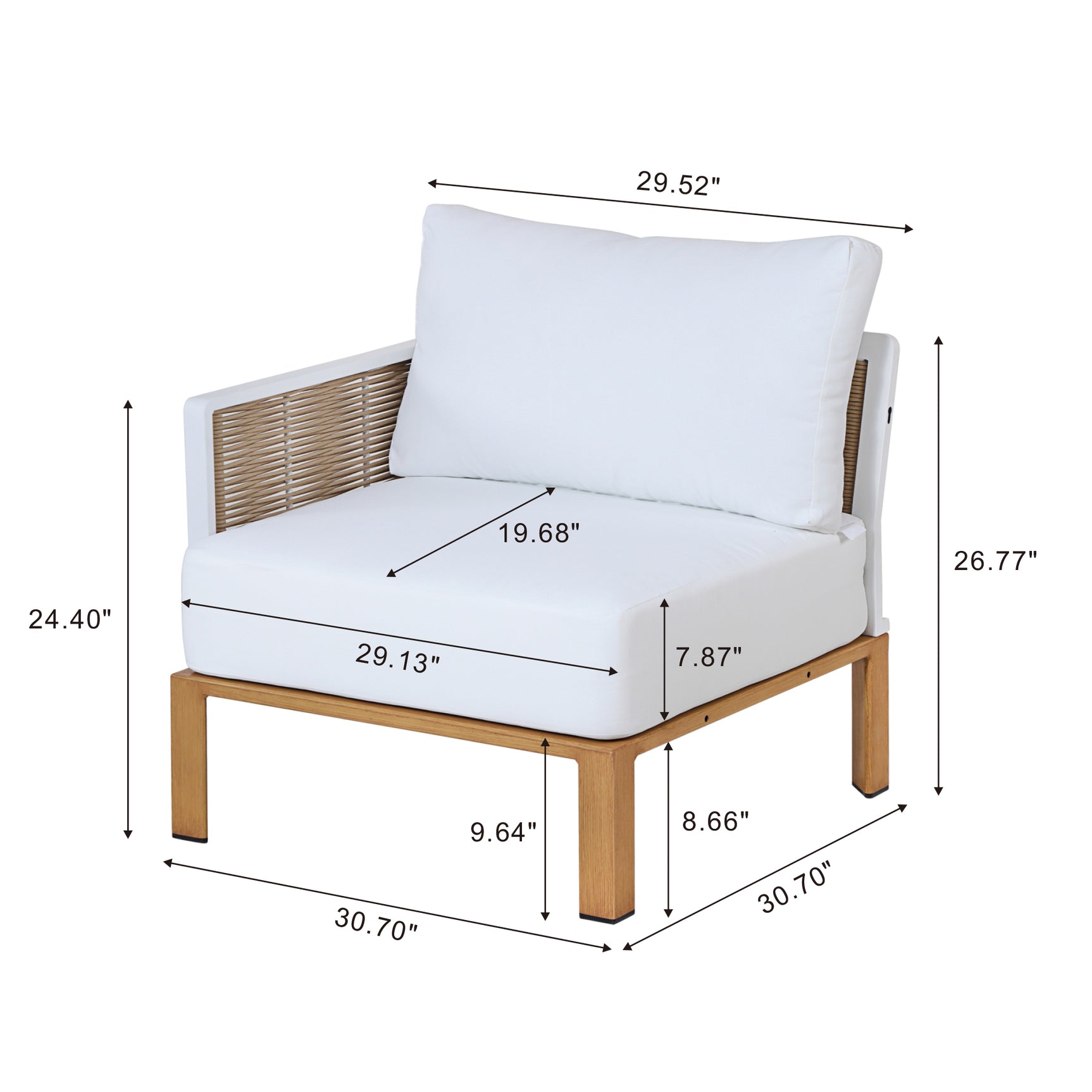 Vine 4-Piece Patio Conversation Set in Cream - Ornate Home