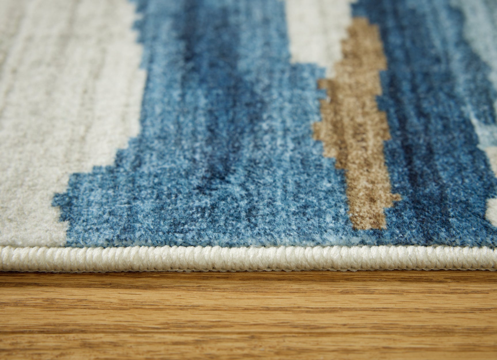 Vinlett Cream/Blue/Brown 5' x 7' Washable Rug (Online Special Price) - Ornate Home