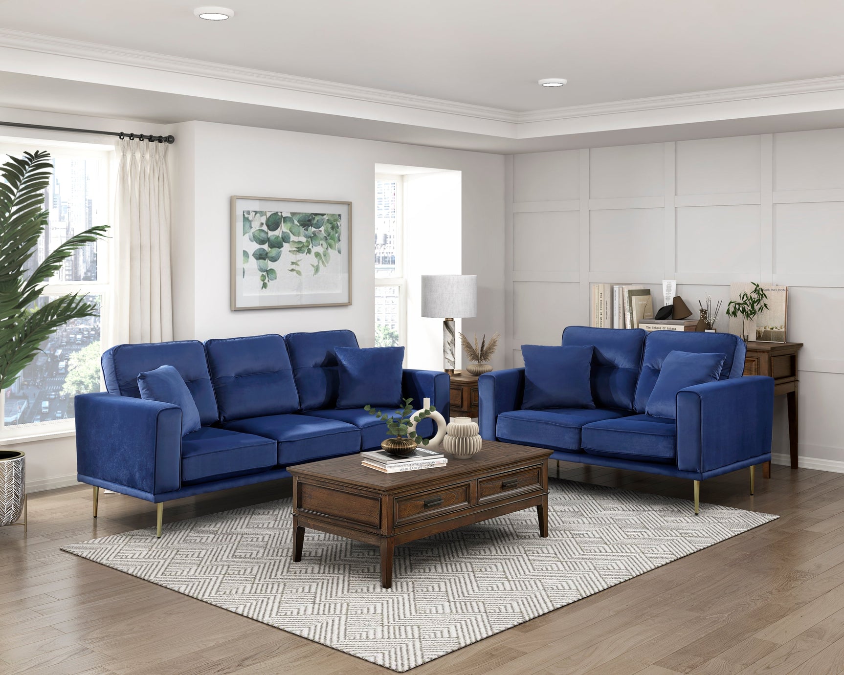 Violetta Blue Loveseat - Ornate Home