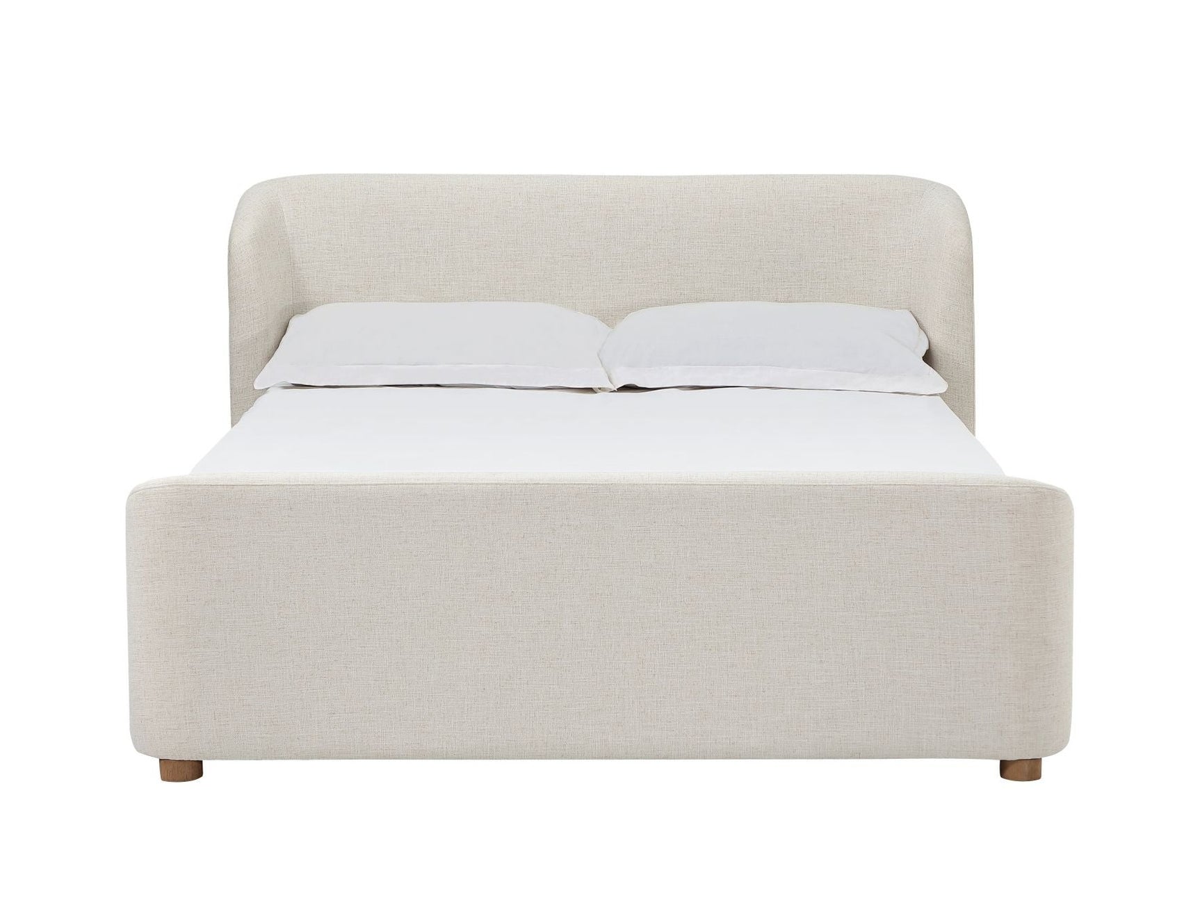 Virgil Kiki Whipped Honey King Upholstered Platform Bed - Ornate Home