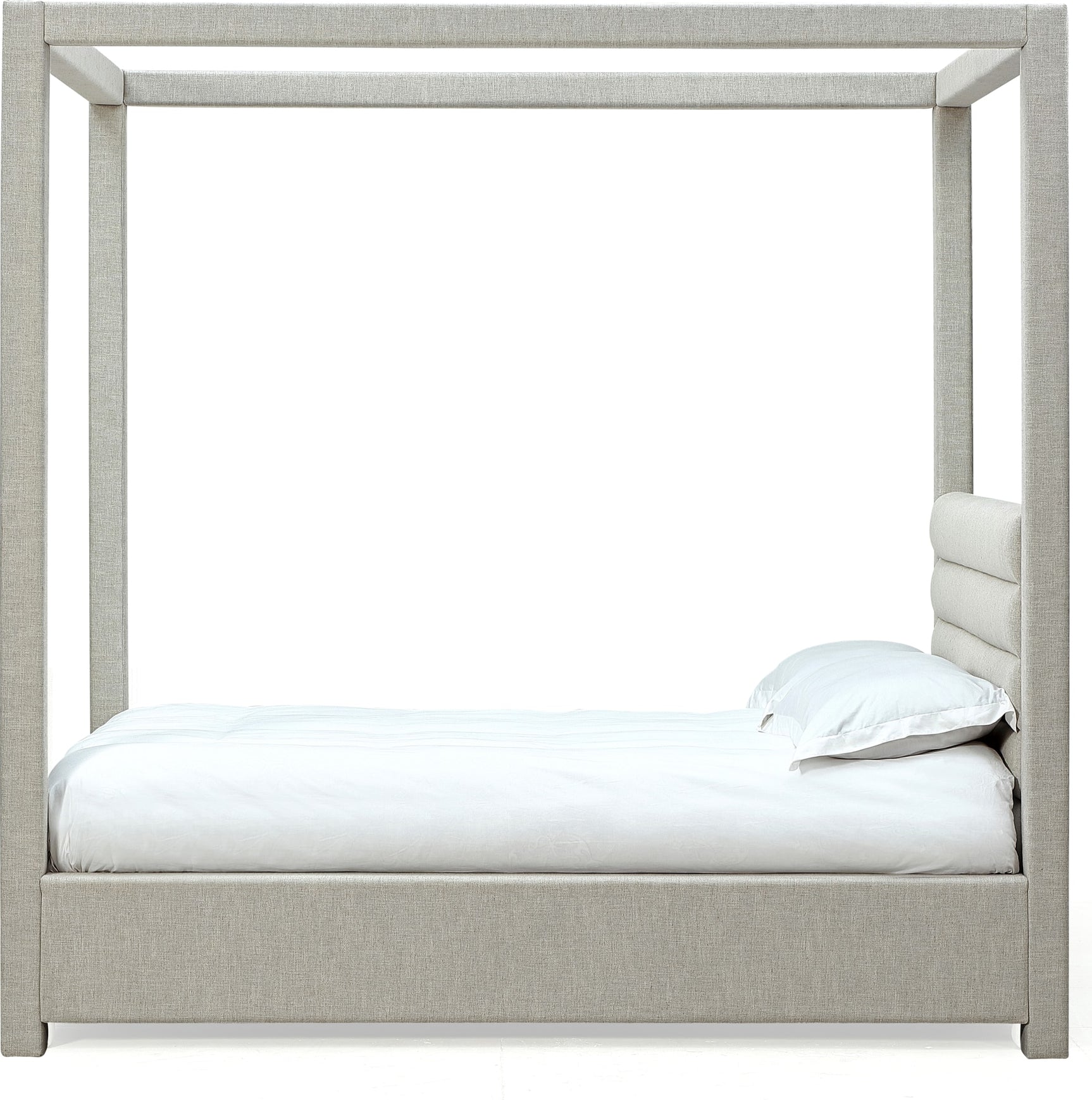 Virgil Rockford Turtle Dove Queen Upholstered Canopy Bed - Ornate Home
