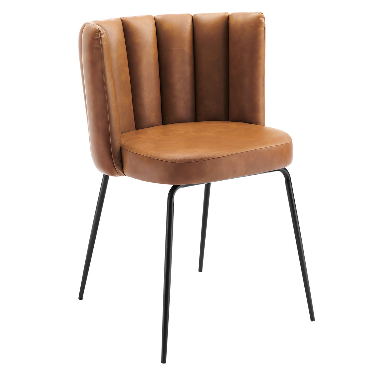 Virtue Black/Tan Vegan Leather Dining Chair (Set of 2) - Ornate Home