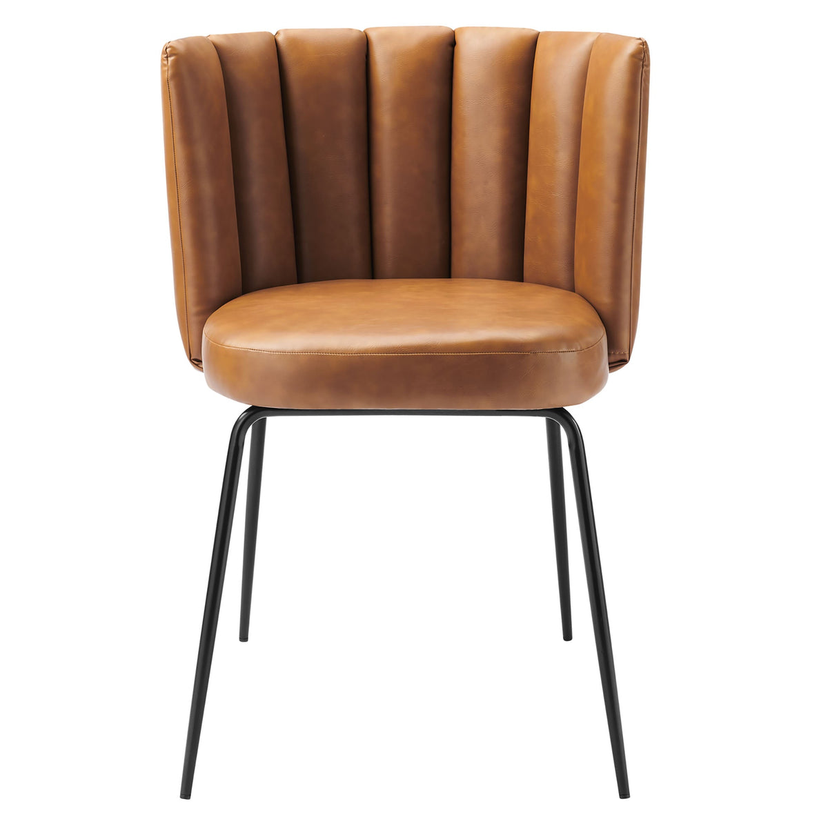 Virtue Black/Tan Vegan Leather Dining Chair (Set of 2) - Ornate Home