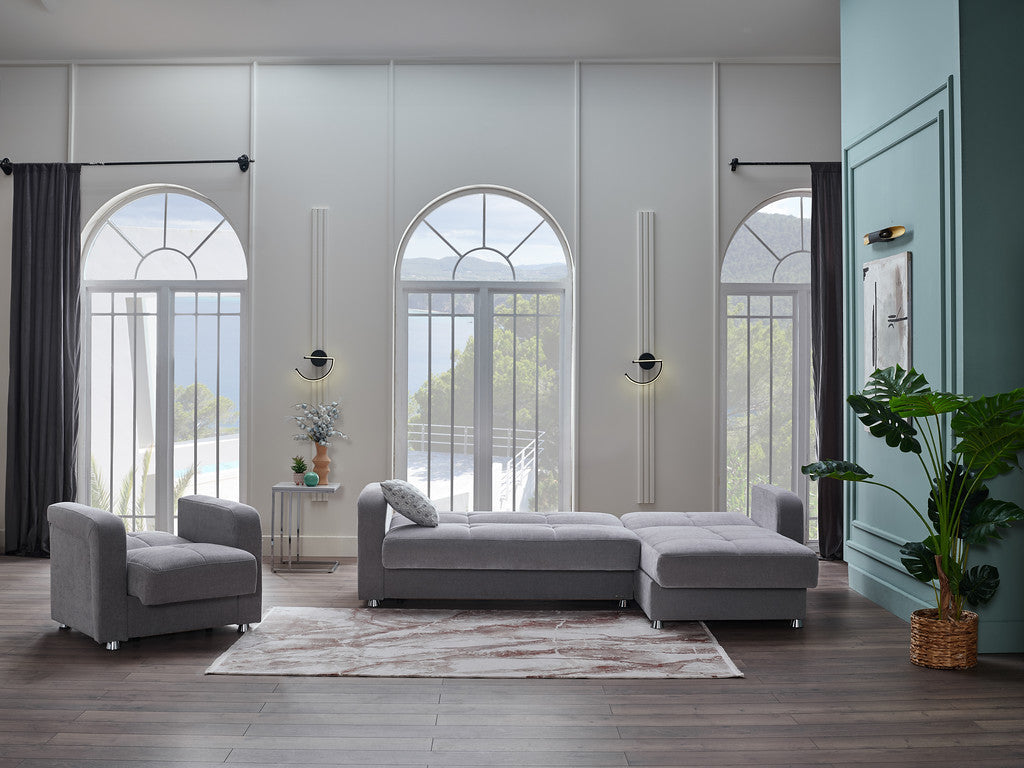 Vision S 101" Sleeper Sectional Grey - Ornate Home