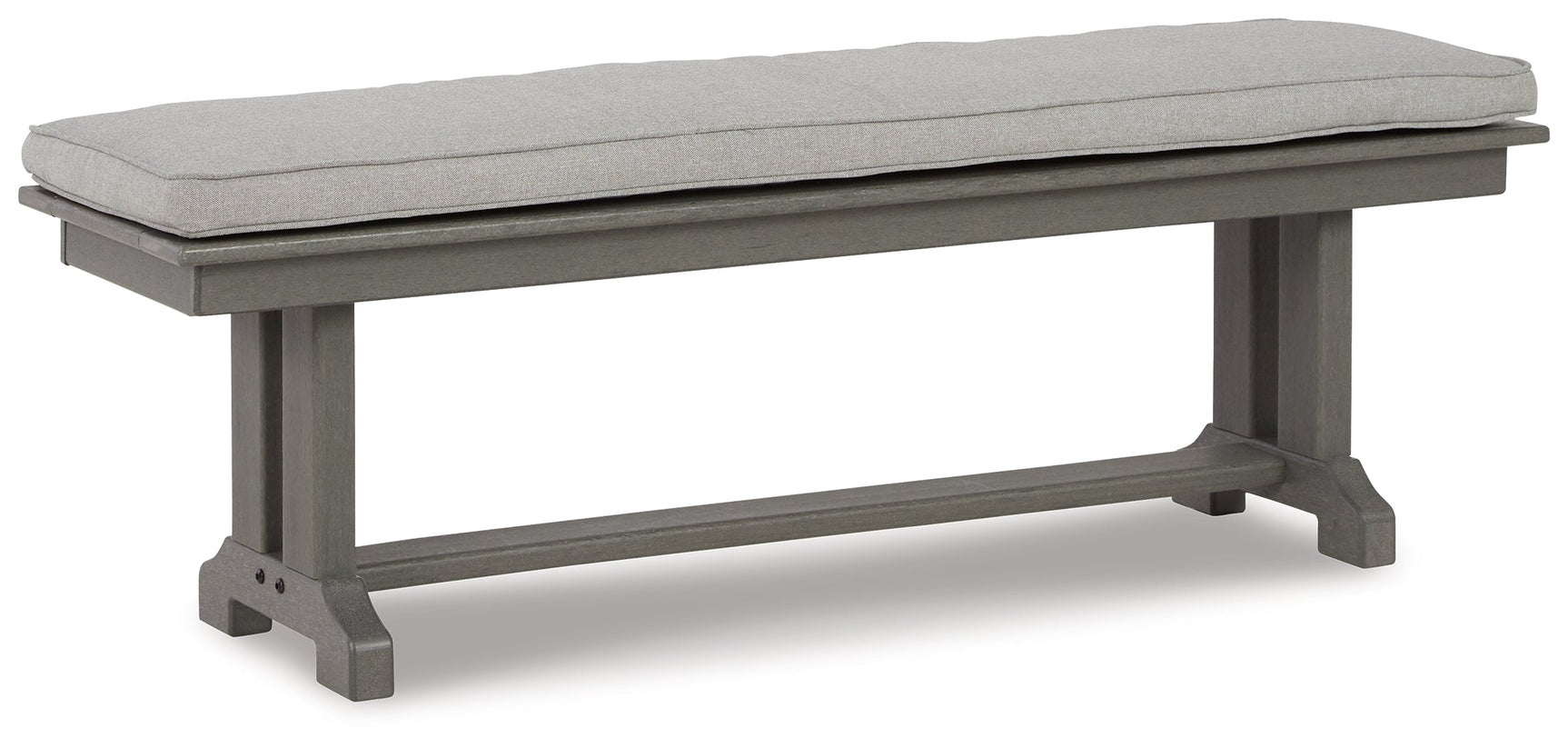 Visola Gray Outdoor Bench w/ Cushion - Ornate Home