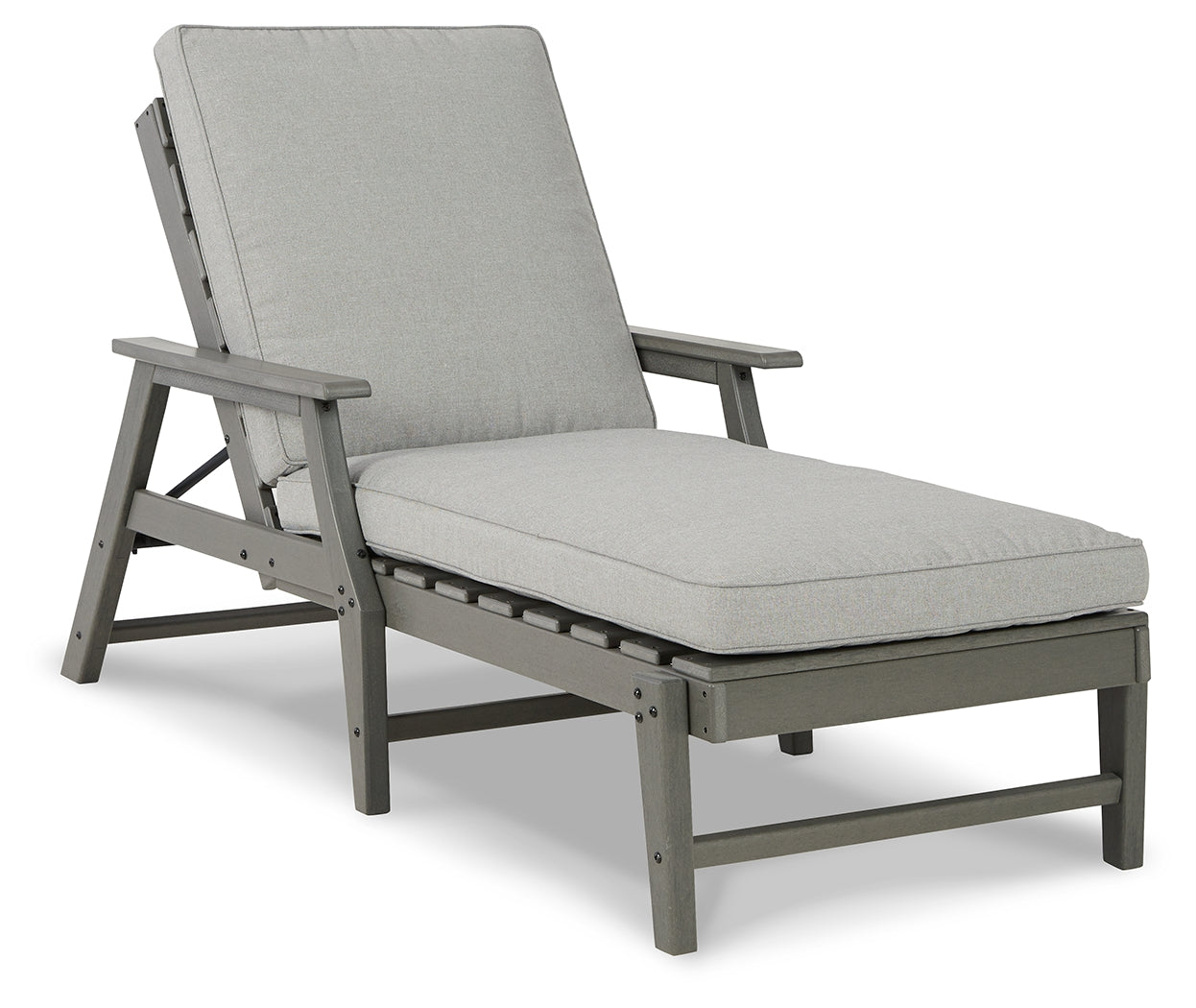 Visola Gray Outdoor Chaise Lounge w/ Cushion - Ornate Home