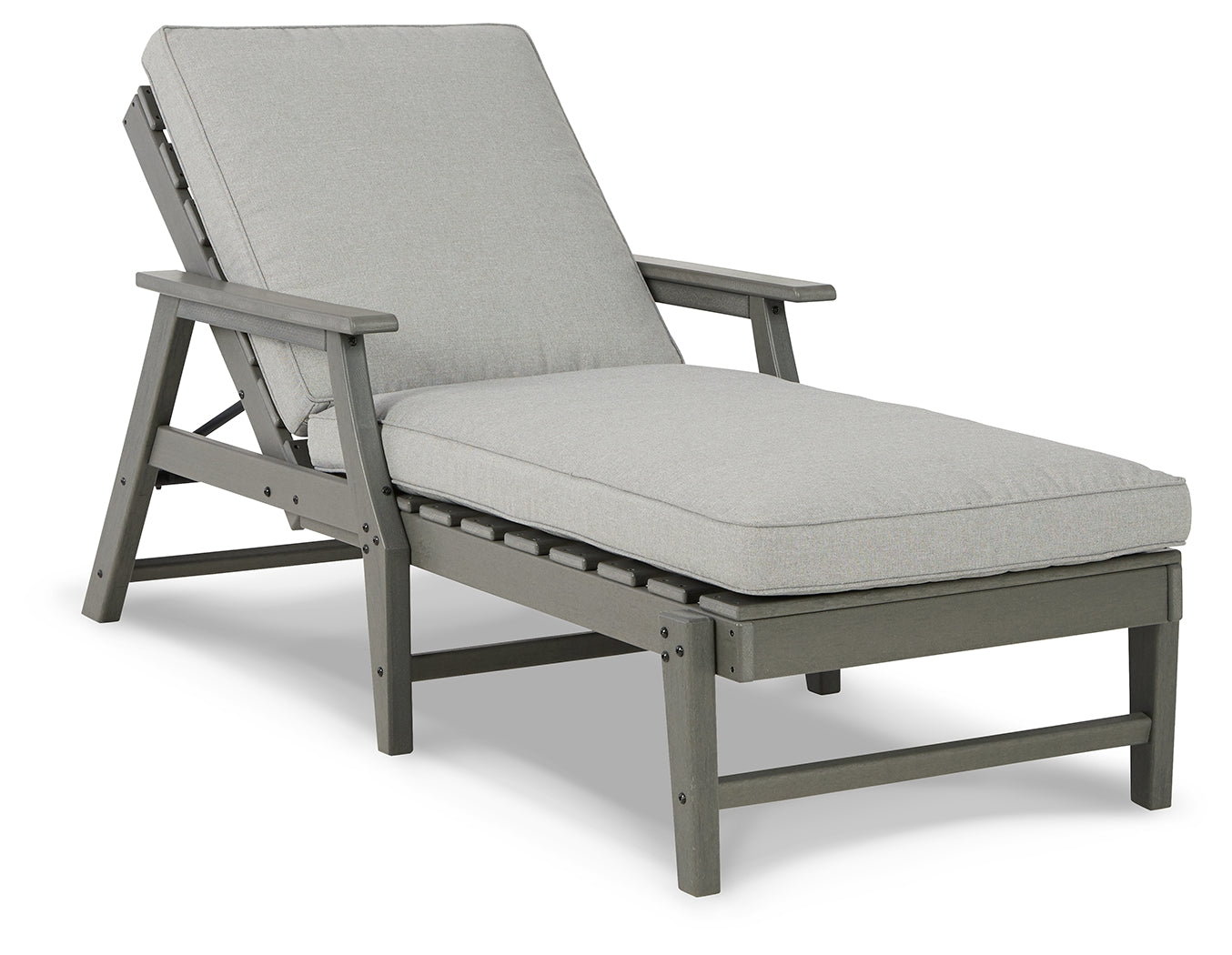Visola Gray Outdoor Chaise Lounge w/ Cushion - Ornate Home