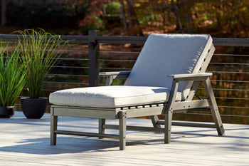 Visola Gray Outdoor Chaise Lounge w/ Cushion - Ornate Home