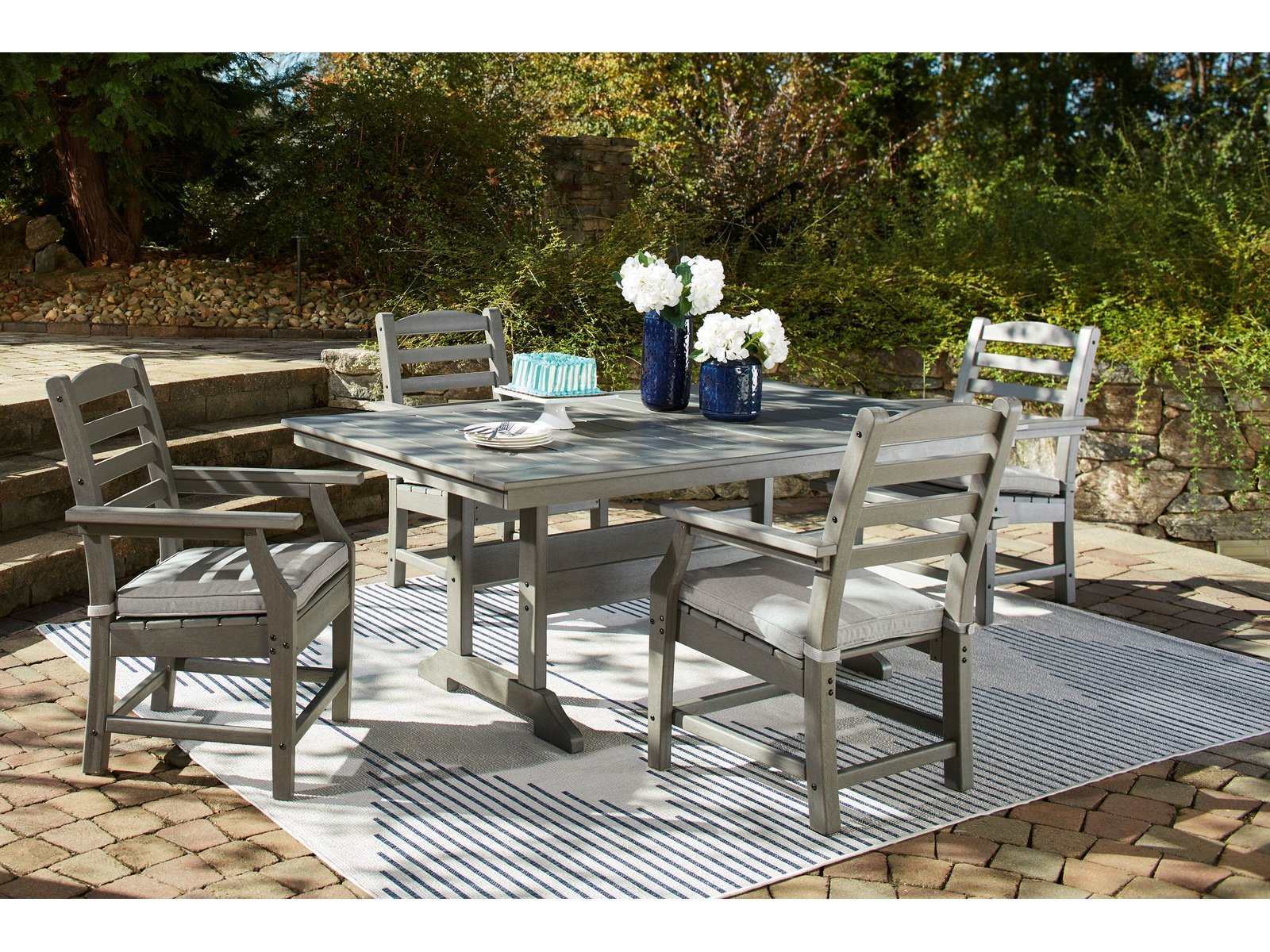 Visola Gray Outdoor Dining Set / 5pc - Ornate Home