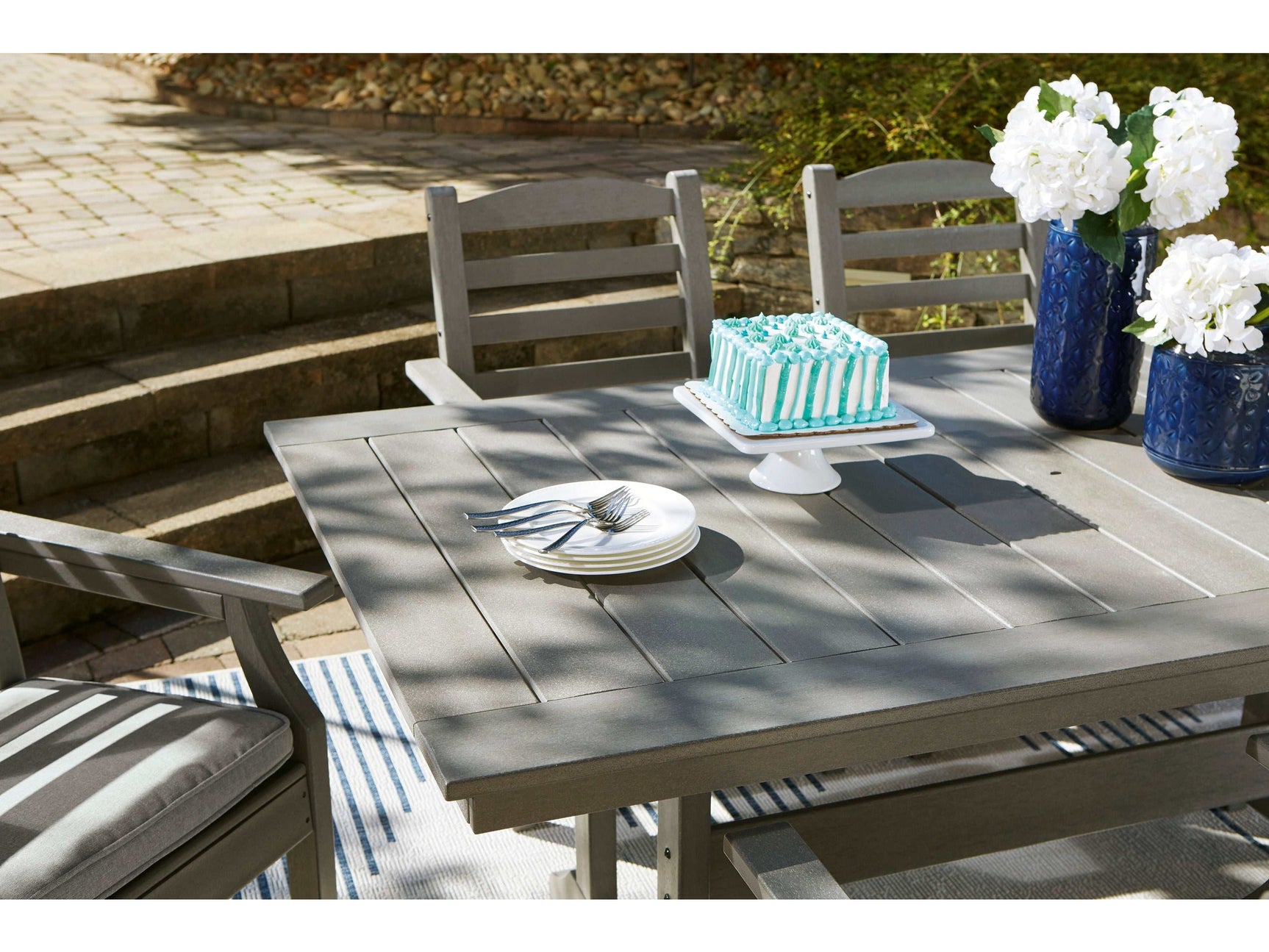 Visola Gray Outdoor Dining Set / 5pc - Ornate Home
