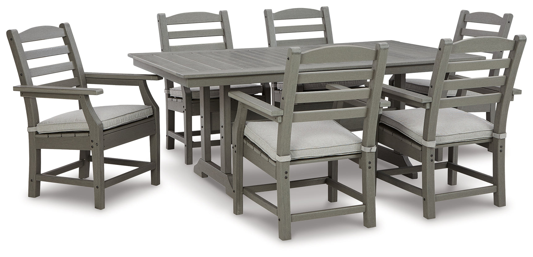 Visola Gray Outdoor Dining Table w/6 Chairs - Ornate Home