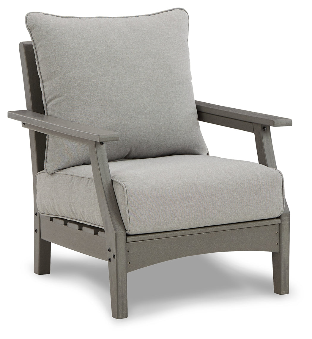 Visola Gray Outdoor Lounge Chair w/ Cushion (Set of 2) - Ornate Home