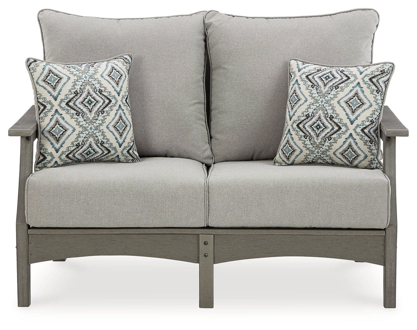 Visola Gray Outdoor Loveseat w/ Cushion - Ornate Home