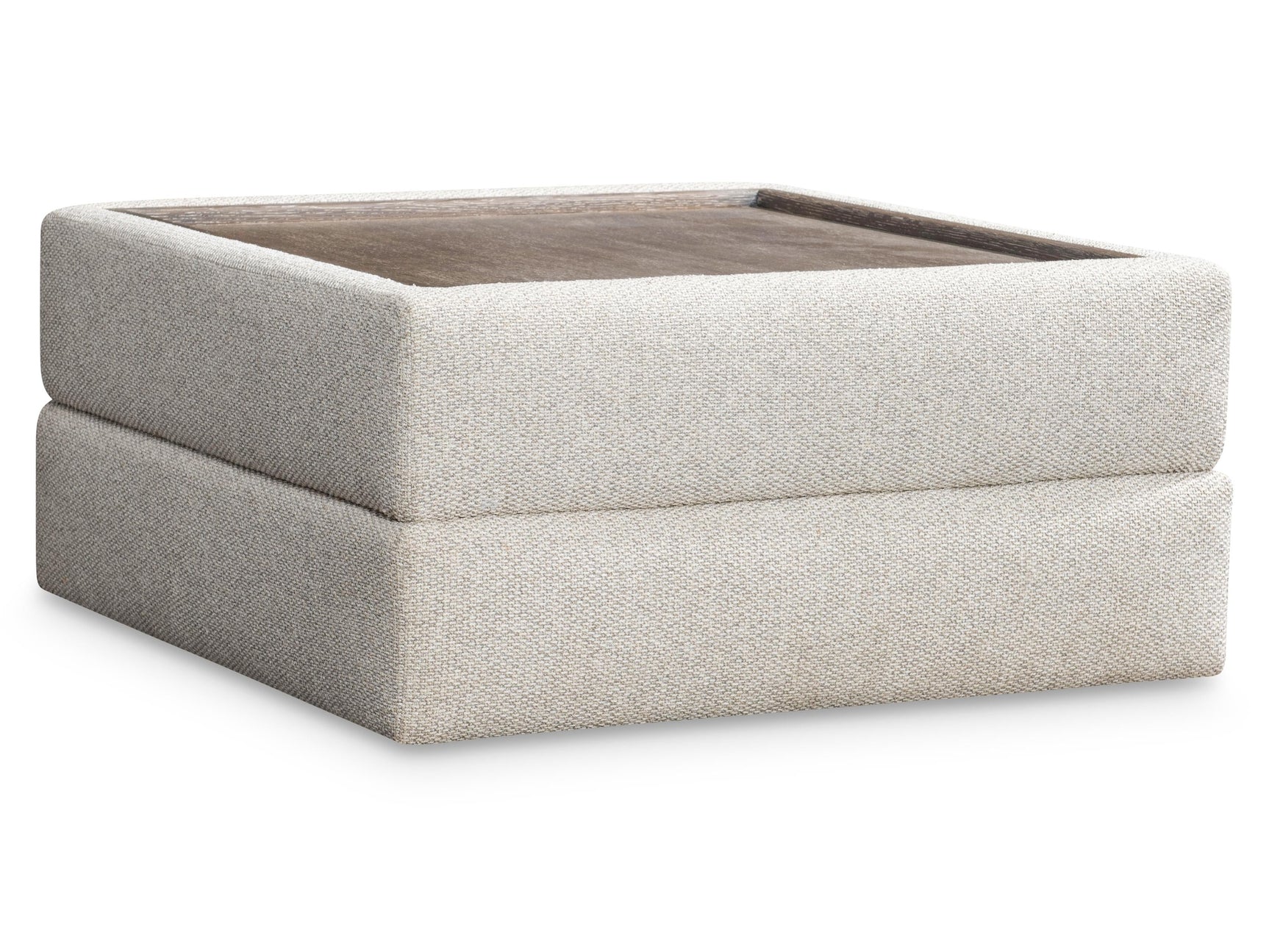 Vista Puma Cerused/Beige/Tan Fabric Ottoman - Ornate Home