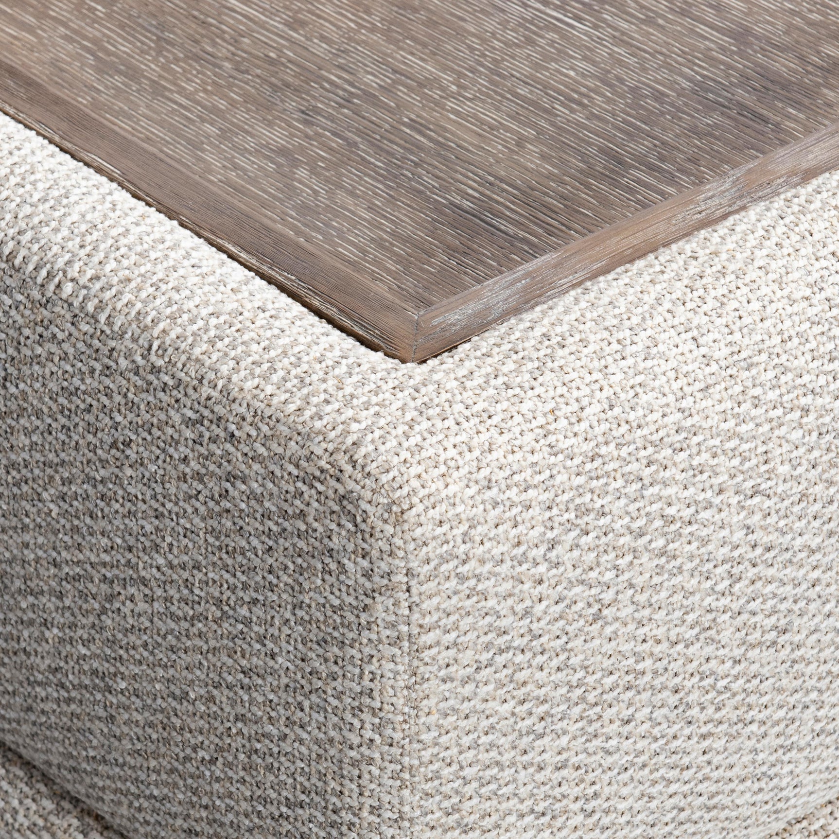 Vista Puma Cerused/Beige/Tan Fabric Ottoman - Ornate Home