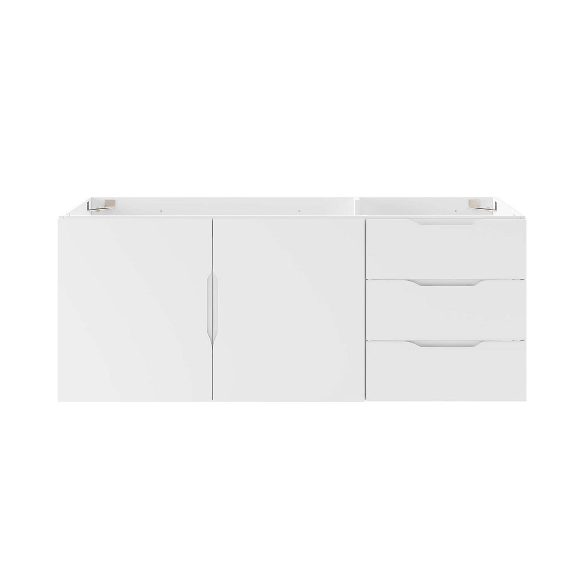 Vitality White 48" Double or Single Sink Compatible (Not Included) Bathroom Vanity Cabinet - Ornate Home