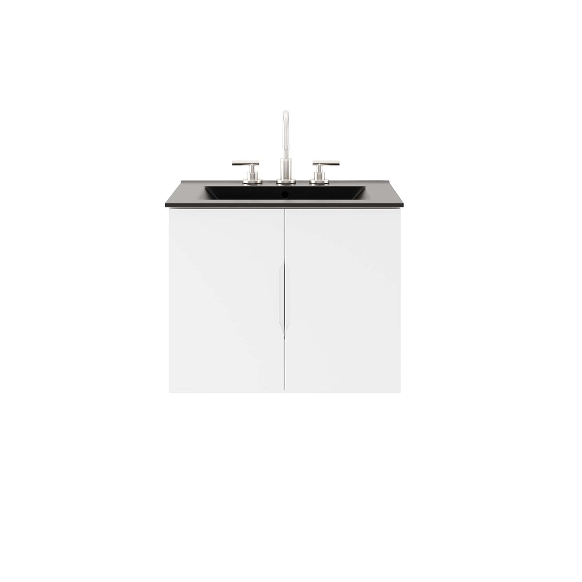Vitality White/Black 24" Bathroom Vanity - Ornate Home