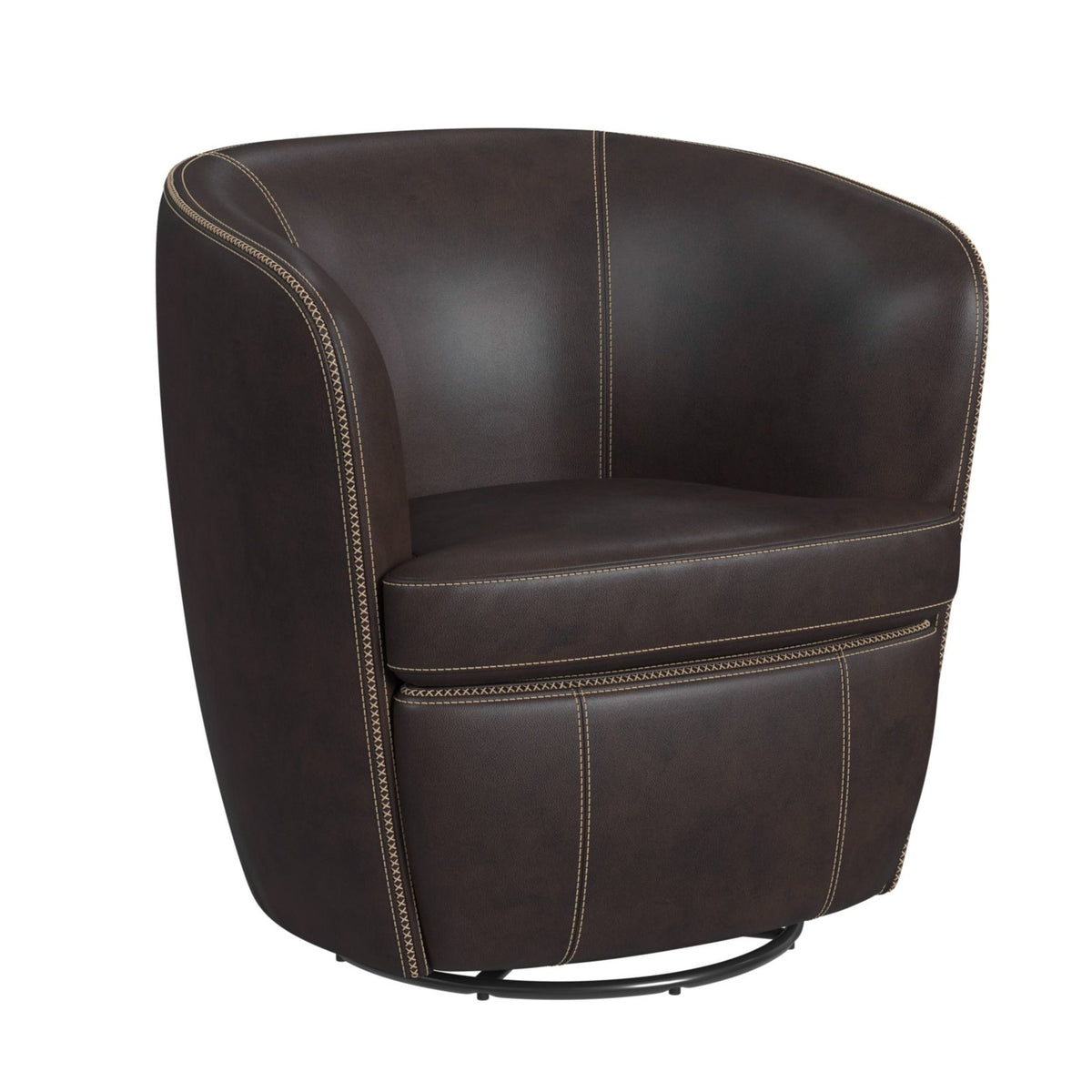 Vito Pebble Brown Swivel Chair - Ornate Home