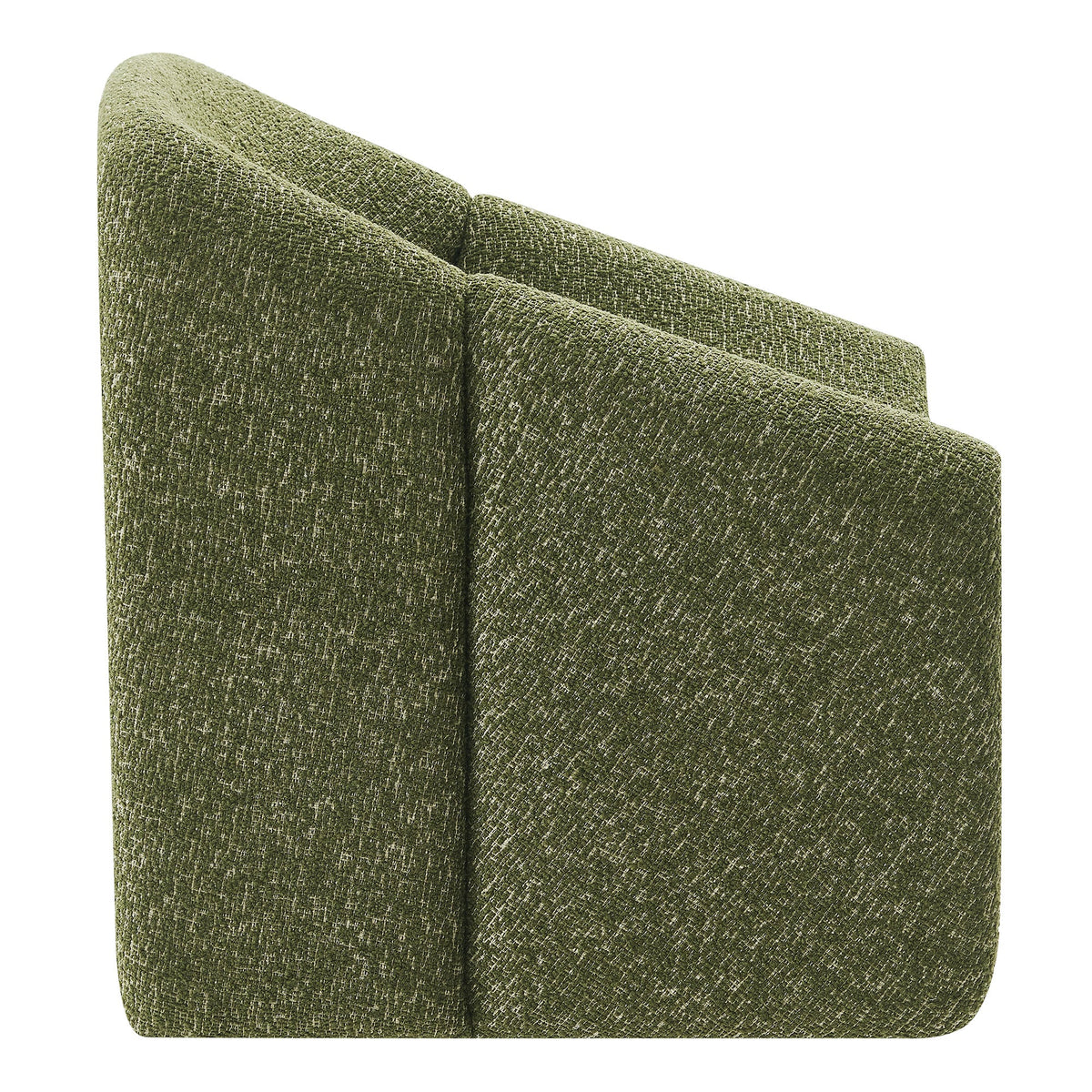 Vivi Olive Looped Textural Fabric Curved Arm Accent Chair - Ornate Home