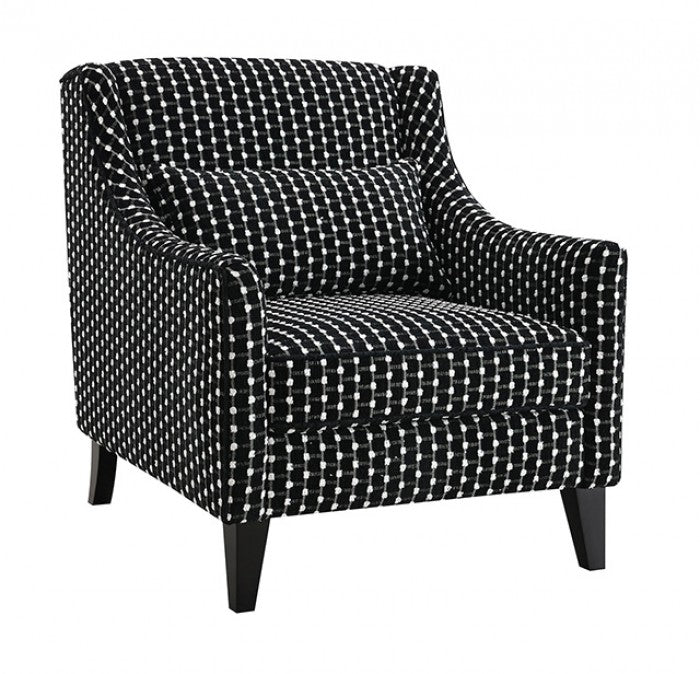 Viviani White/Black Accent Chair - Ornate Home