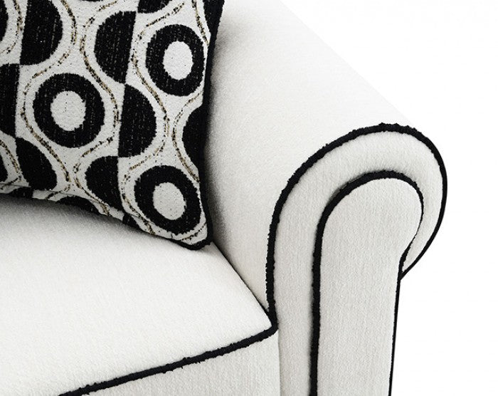Viviani White Loveseat - Ornate Home