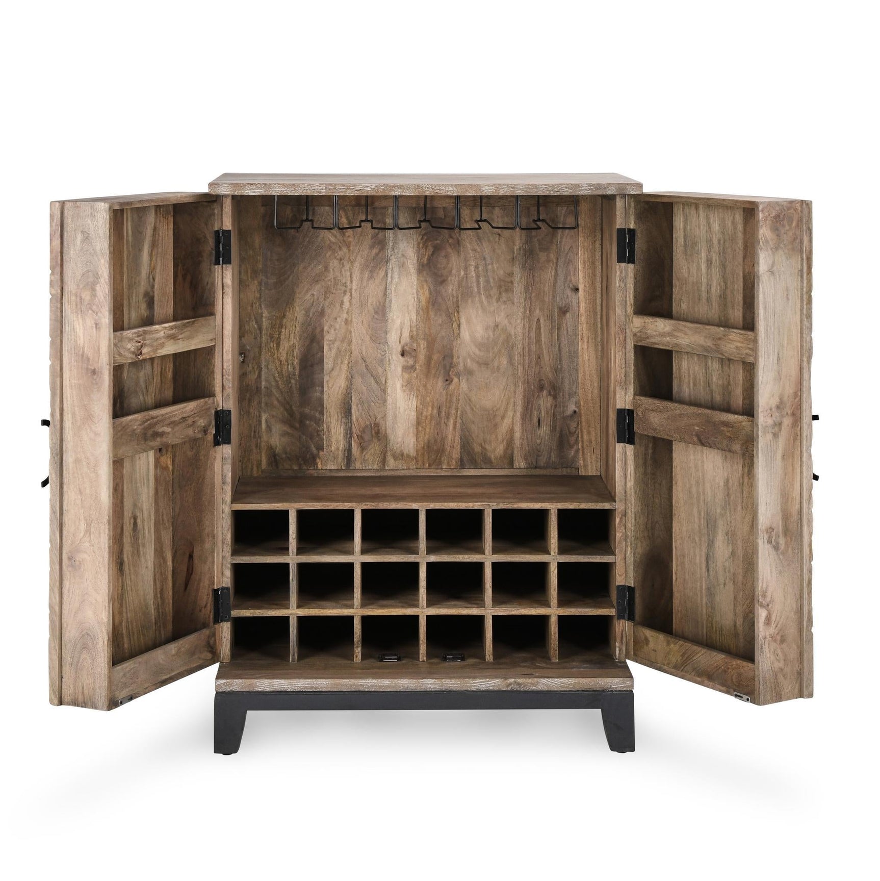 Vivienne Distressed Taupe Bar Cabinet - Ornate Home