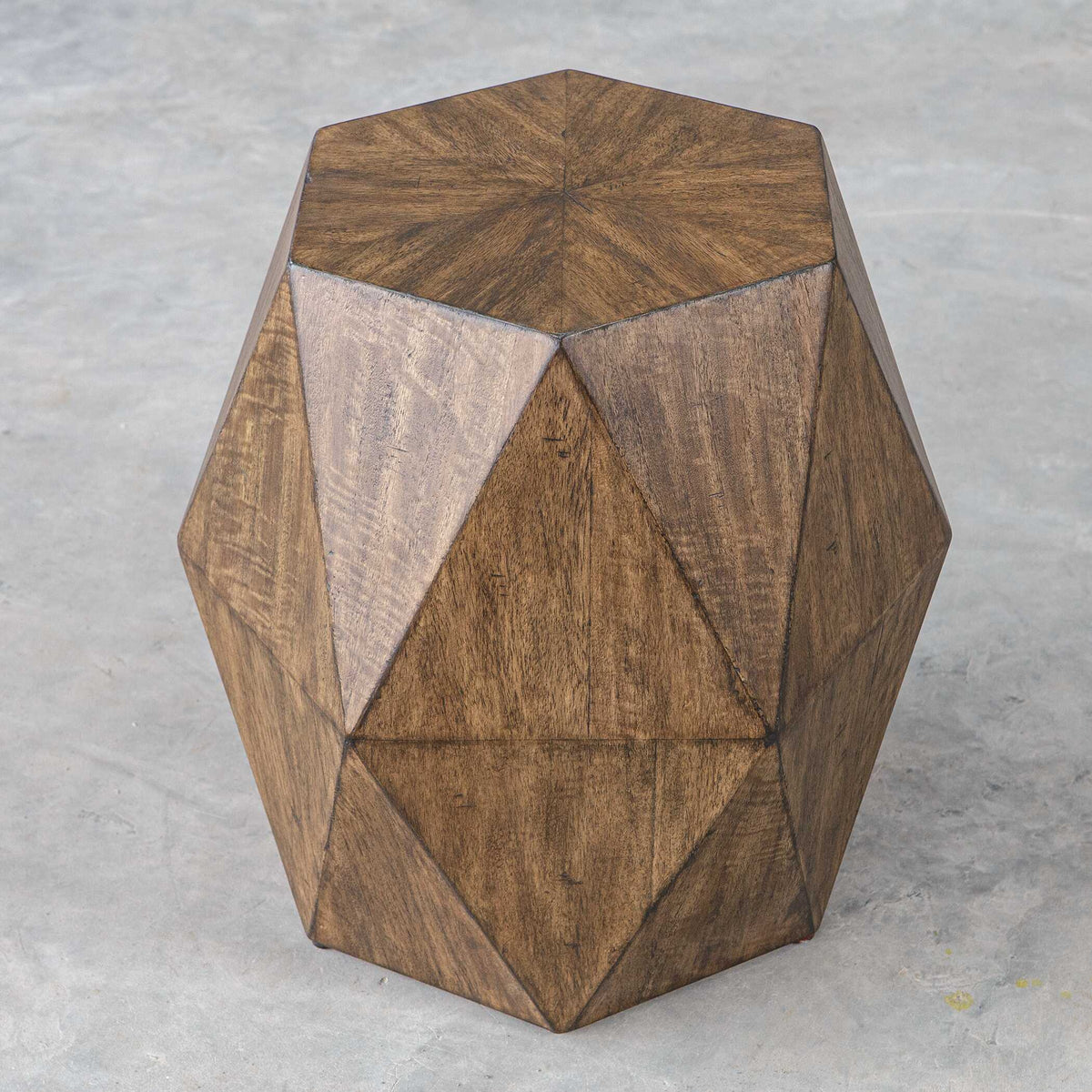 Volker Woodtone Honey Geometric Accent Table - Ornate Home