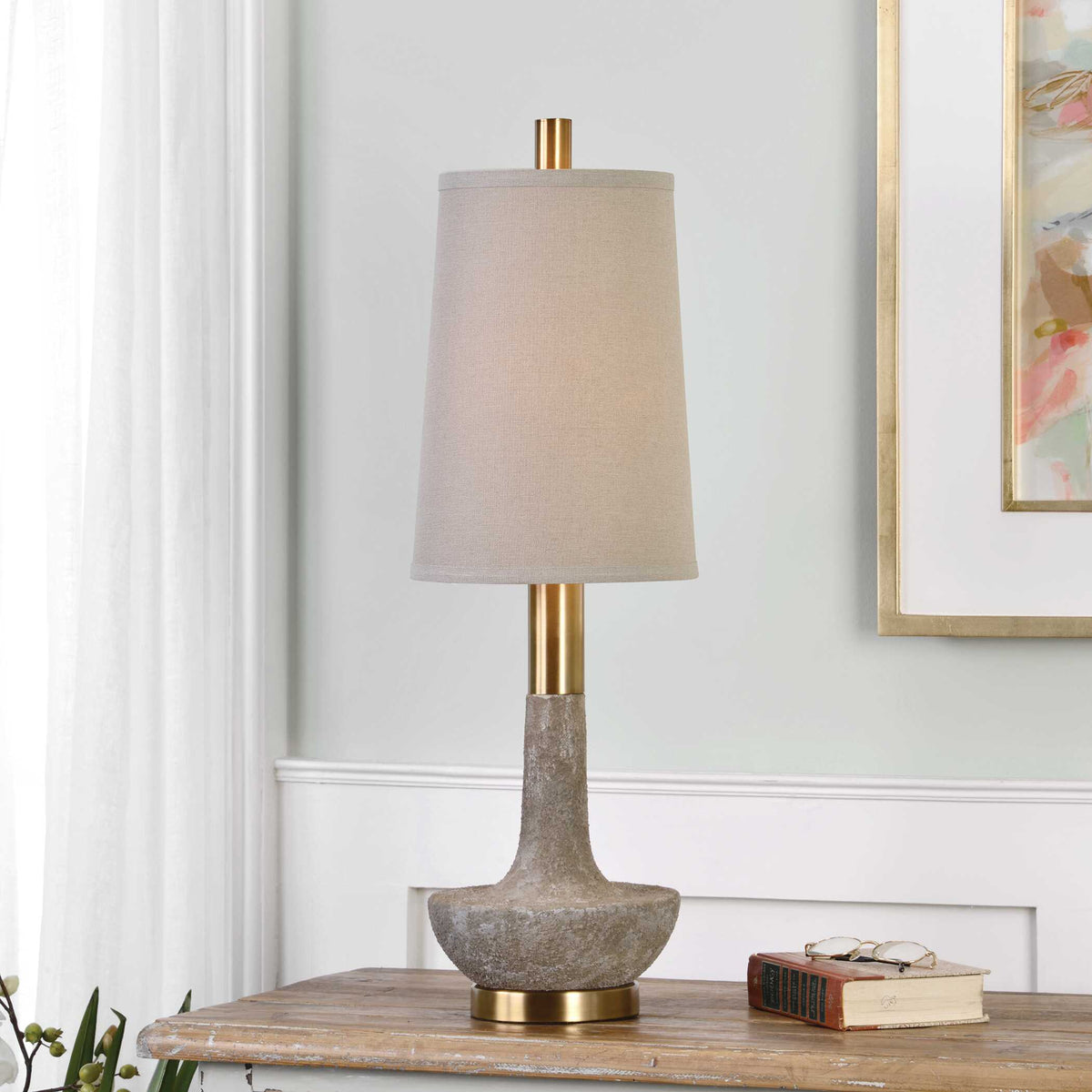 Volongo Ivory Stone Buffet Lamp - Ornate Home