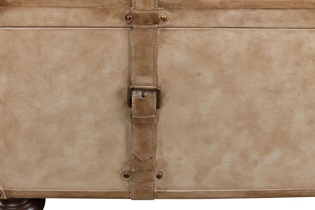 Voyage Leather Beige Leather Trunk/Bench - Ornate Home