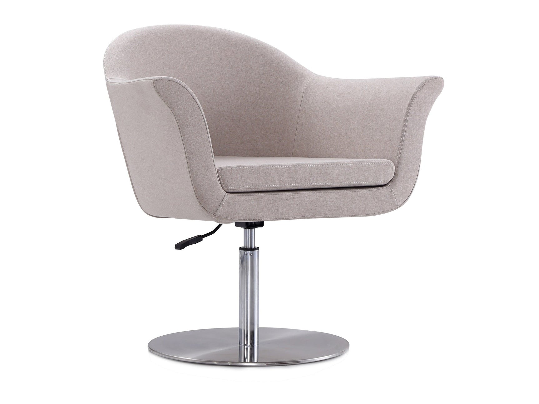 Voyager Swivel Adjustable Accent Chair in Barley and Brushed Metal - Ornate Home