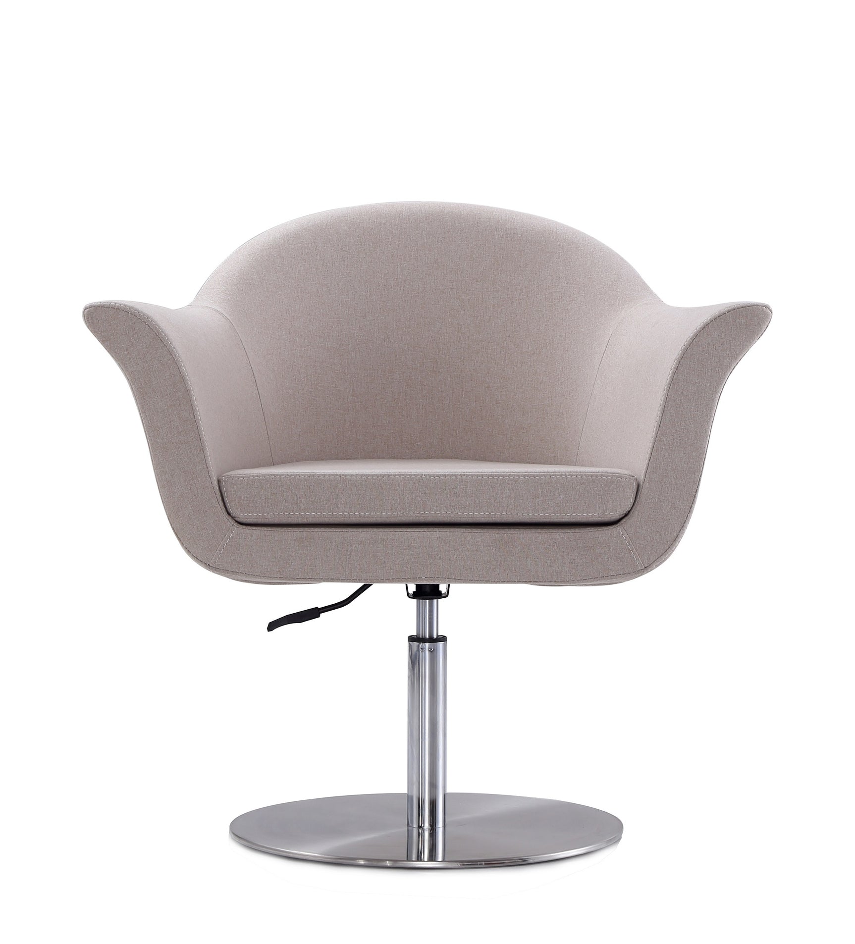 Voyager Swivel Adjustable Accent Chair in Barley and Brushed Metal - Ornate Home