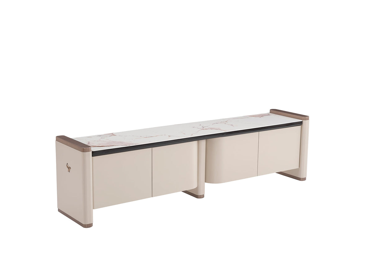 Voyance Cream/White Tv Stand - Ornate Home