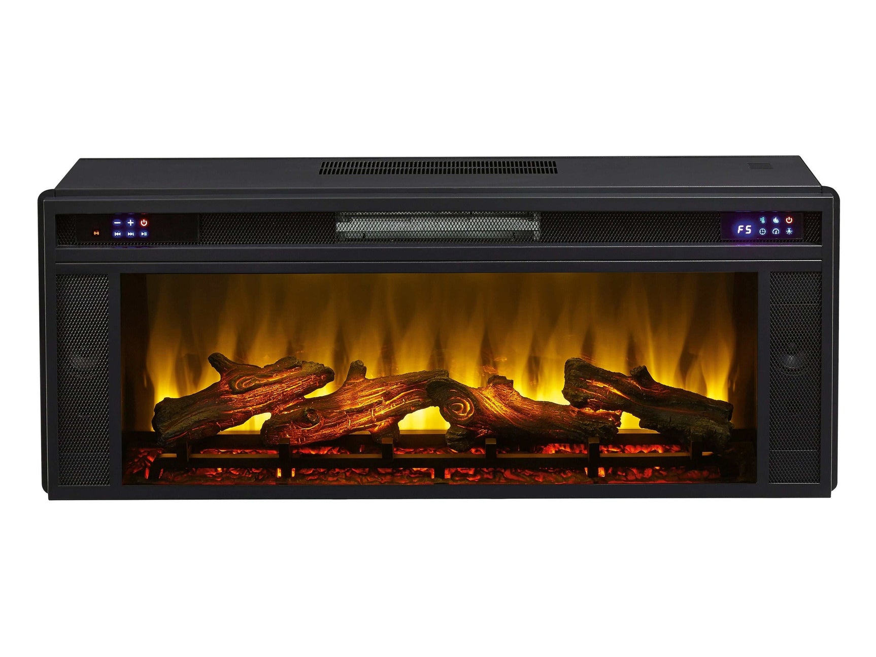 W100-12 / Electric Fireplace Insert Black 43" (Realistic Looking Logs) (Online Special Price) - Ornate Home