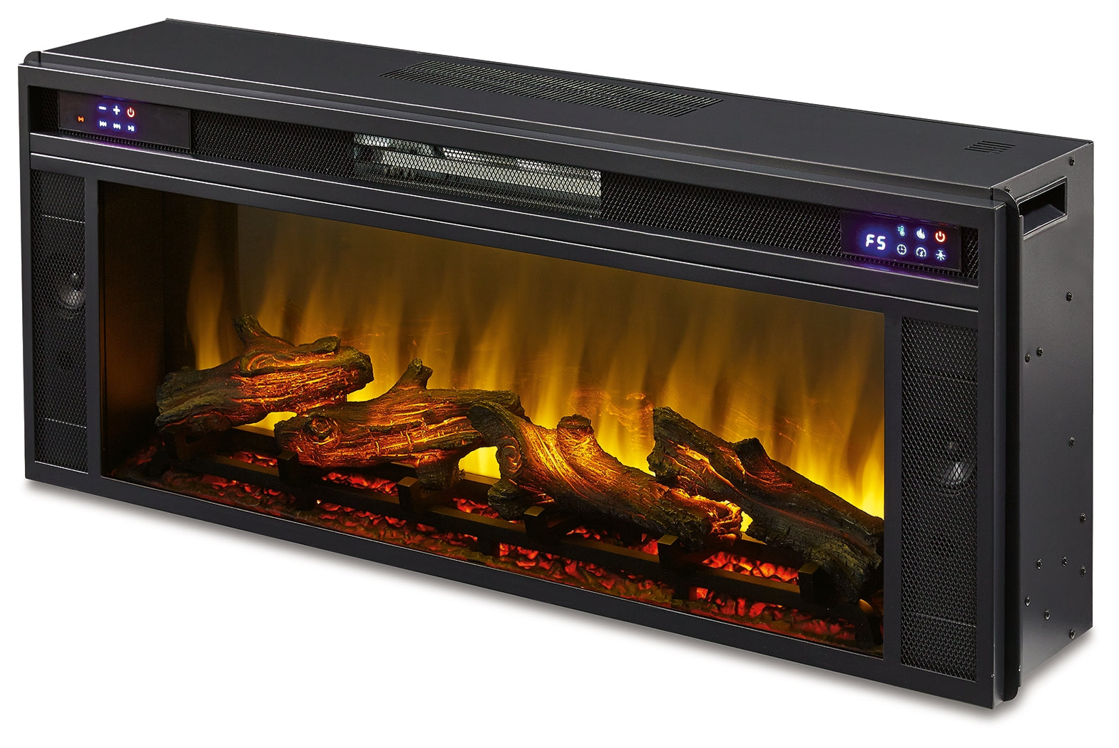 W100-12 / Electric Fireplace Insert Black 43" (Realistic Looking Logs) (Online Special Price) - Ornate Home