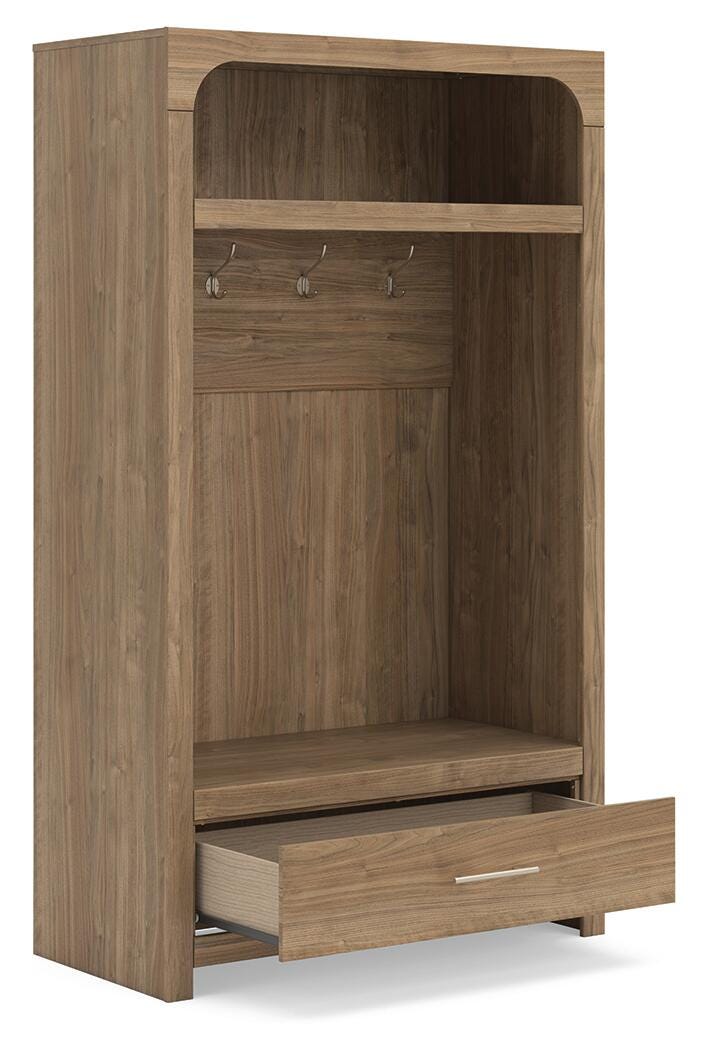 Dovander Brown Hall Tree with Storage Bench (Online Special Price)