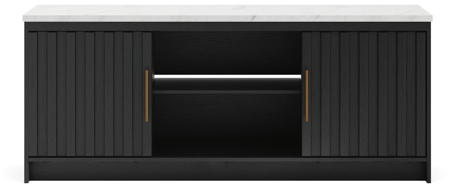 Cadmori Black/White XL TV Stand w/Fireplace Option