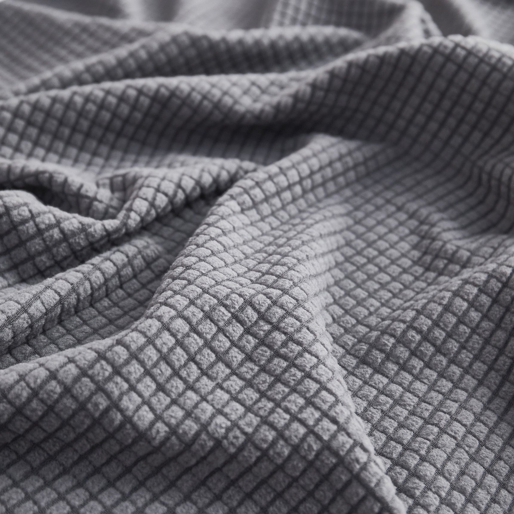 Grid Textured Stretch Sofa Cover, Soft Elastic Slipcover for Couch Protection