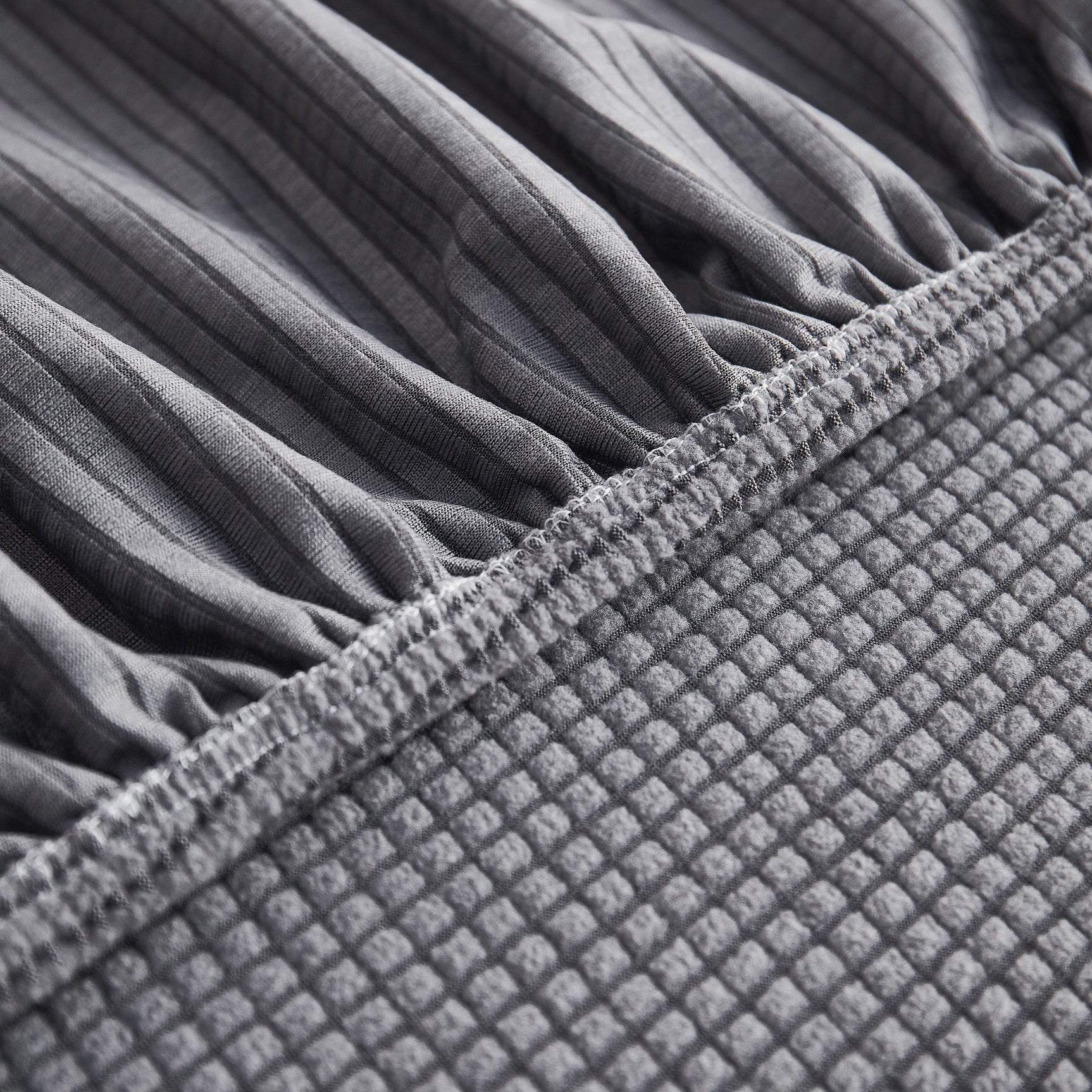 Grid Textured Stretch Sofa Cover, Soft Elastic Slipcover for Couch Protection