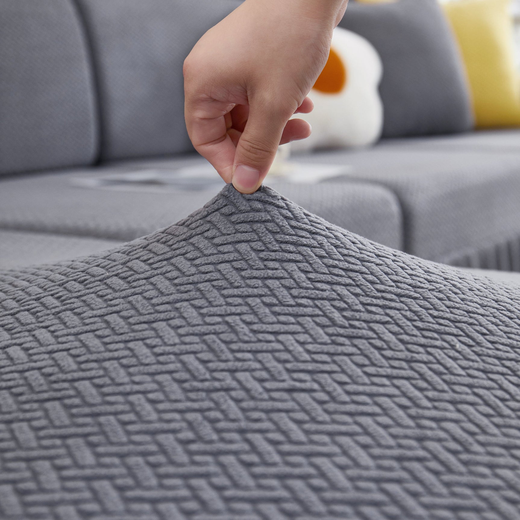 Tailored Sofa Cushion Covers Stretch Couch Seat Covers with Skirt for Sectional Sofas
