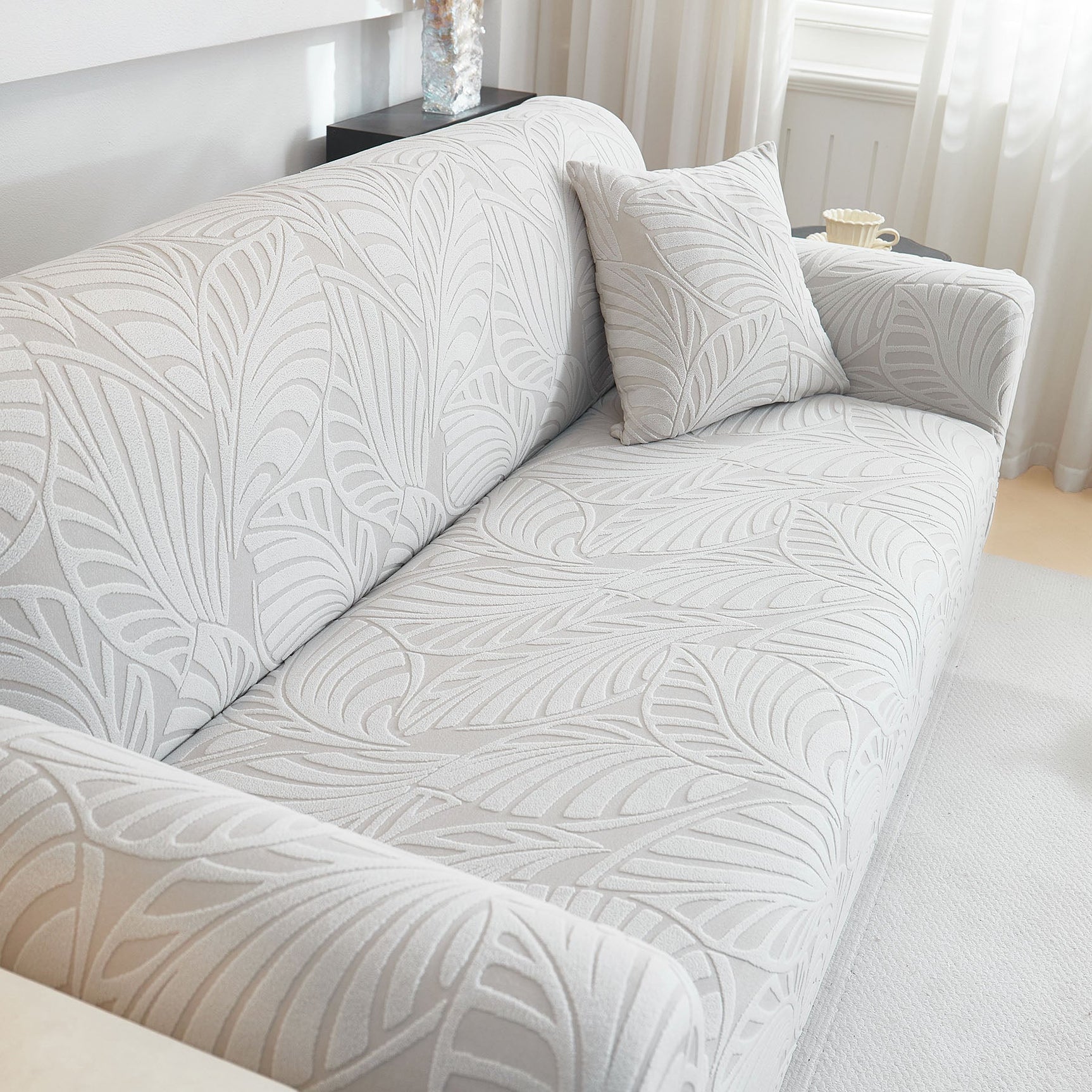 Stretch Sofa Slipcover 1-Piece Furniture Protector Couch with Elastic Bottom for Kids