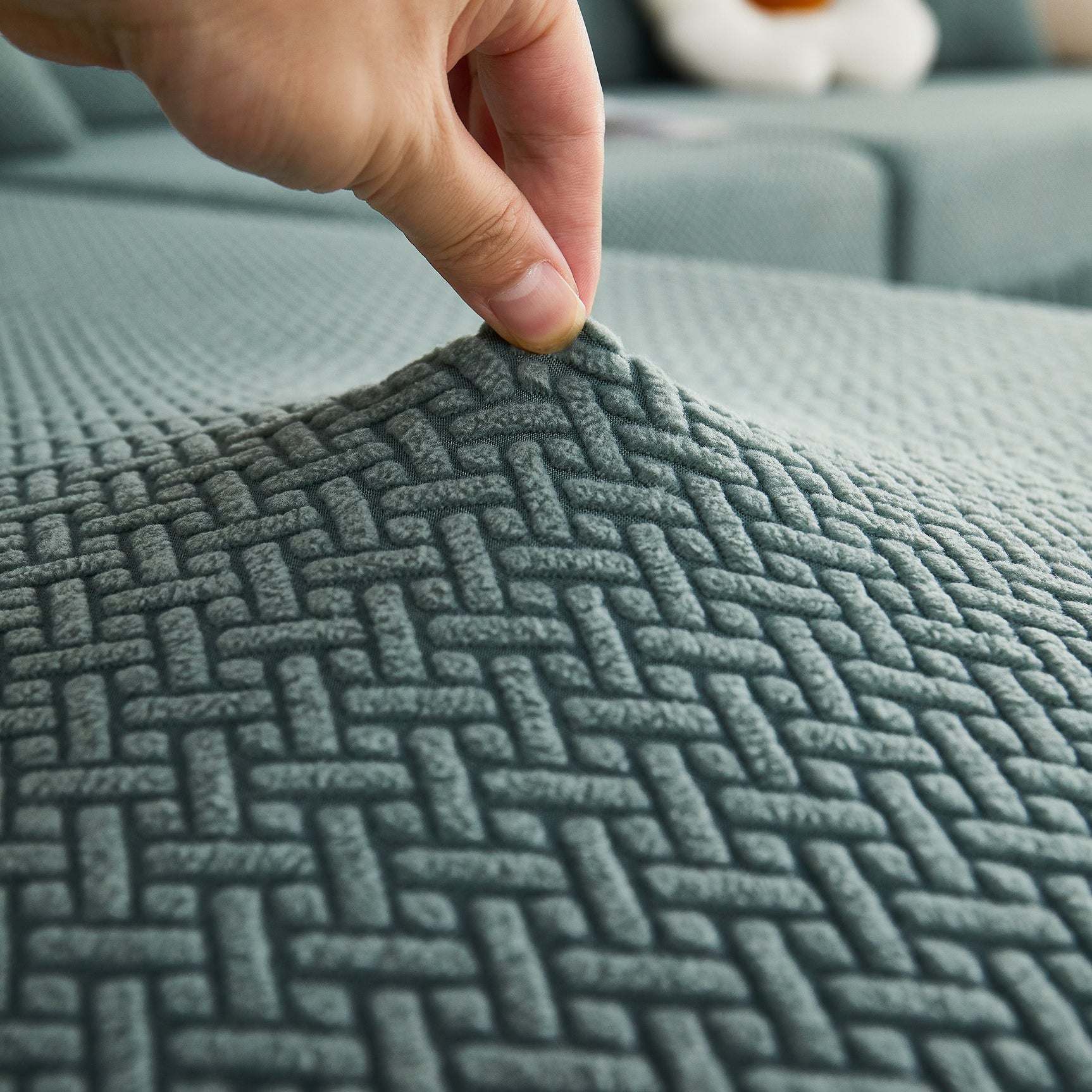 Tailored Sofa Cushion Covers Stretch Couch Seat Covers with Skirt for Sectional Sofas