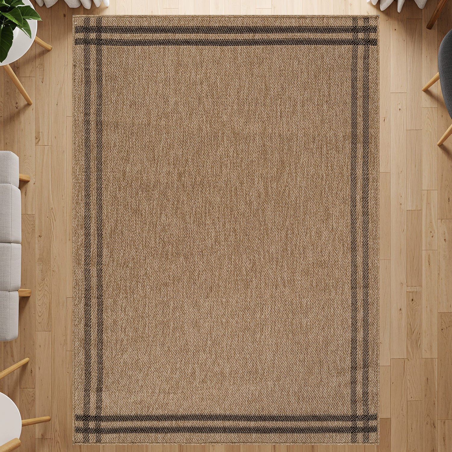 Woolen Natural 7 Indoor/Outdoor Rug | Rustic Jute Style