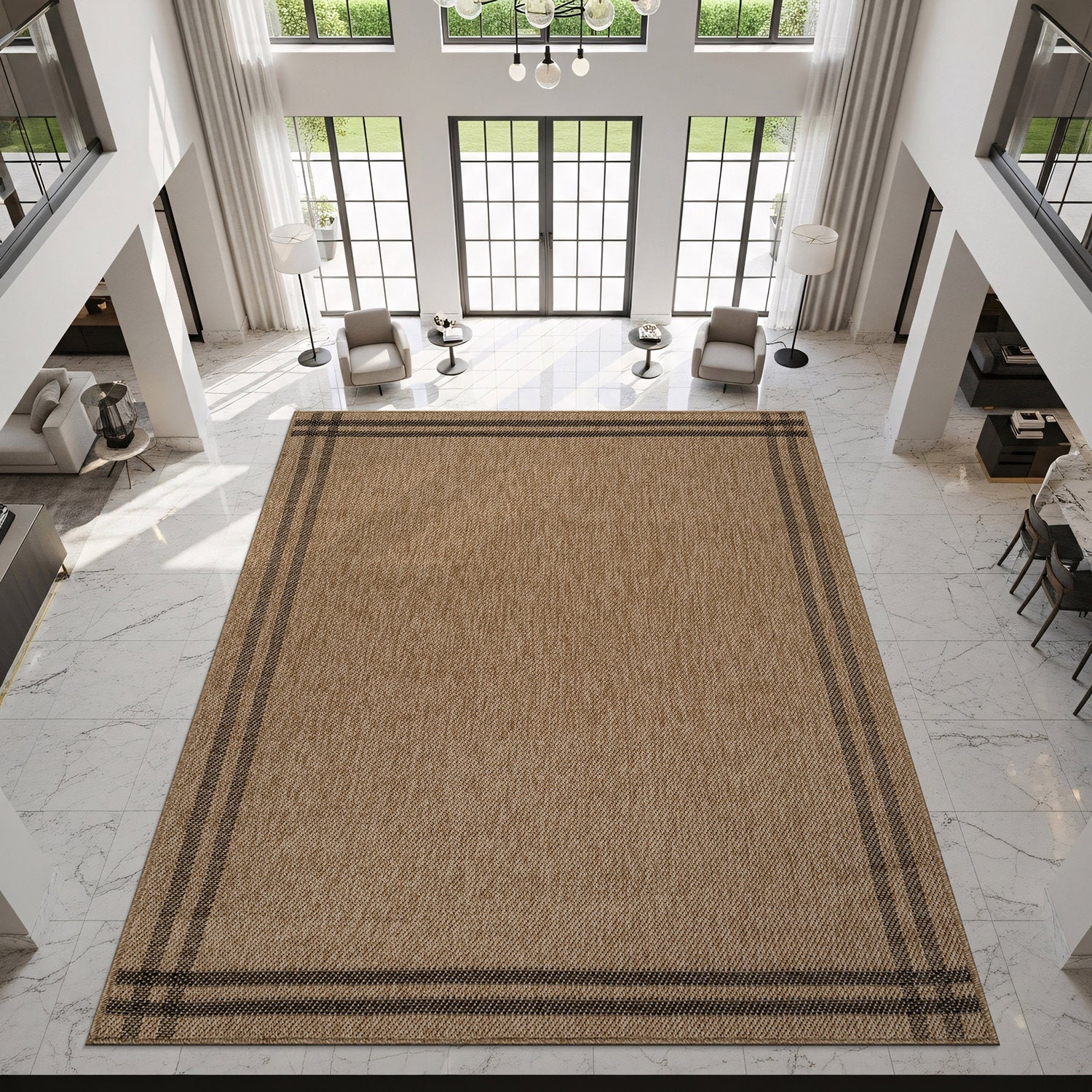 Woolen Natural 7 Indoor/Outdoor Rug | Rustic Jute Style